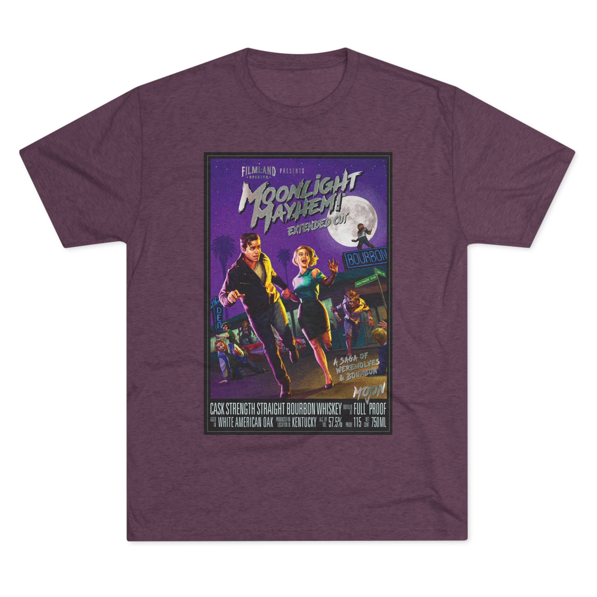 Filmland Moonlight Mayhem Unisex Tri-Blend Crew Tee-3