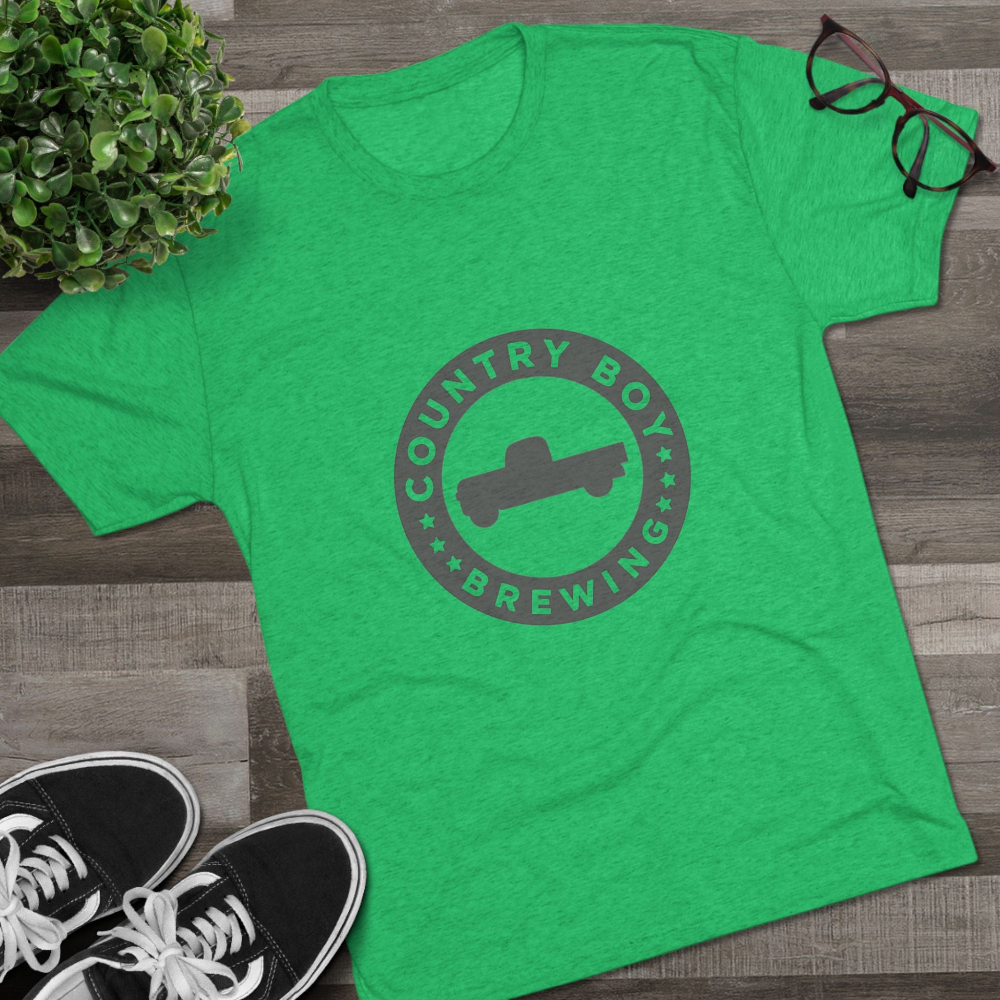 Country Boy Beer Logo Unisex Tri-Blend Crew Tee-23