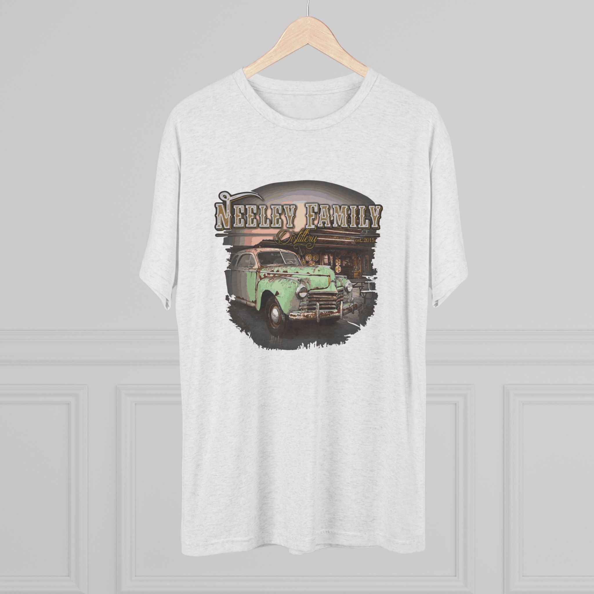 Neeley Family Distillery Car Unisex Tri-Blend Crew Tee-8