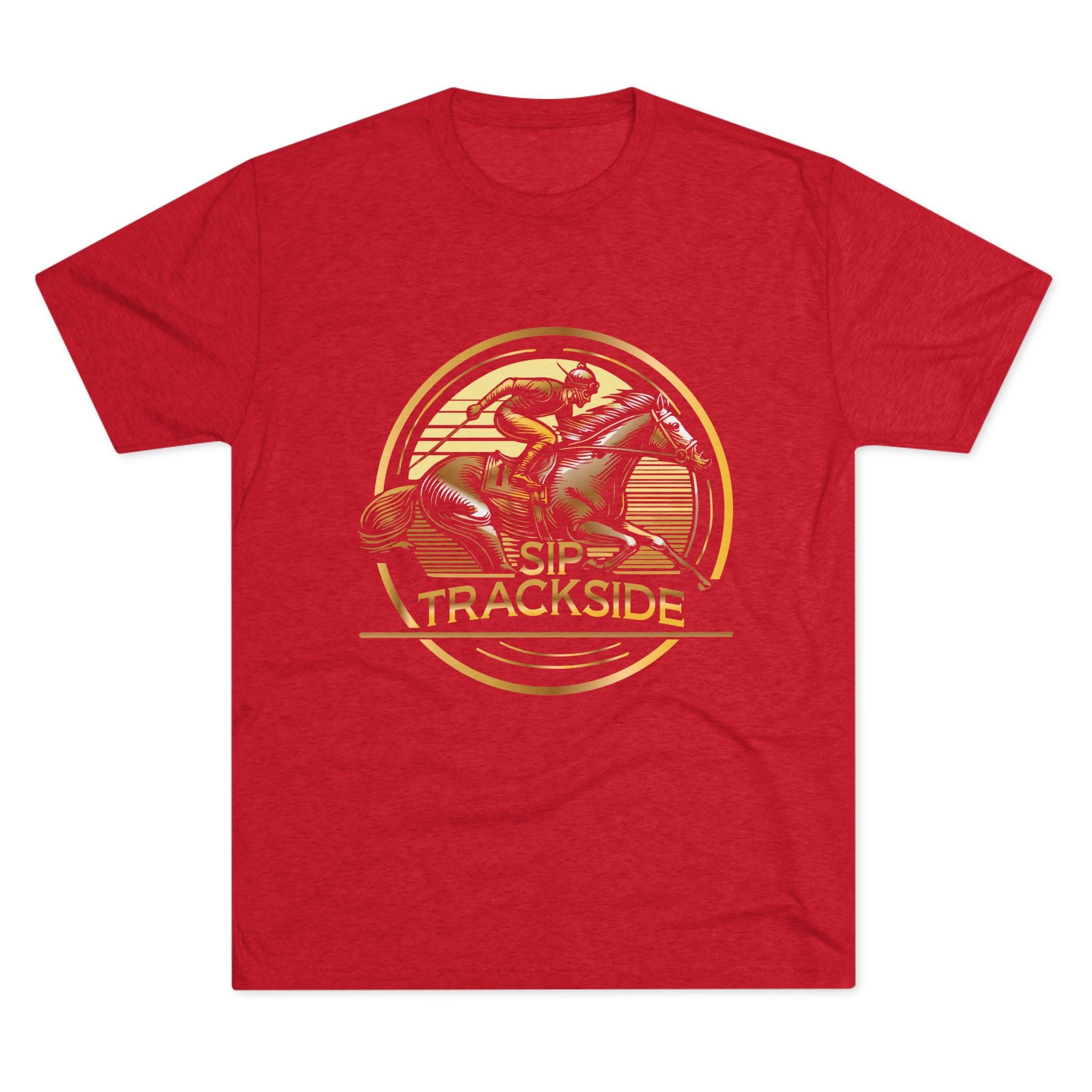 Trackside Distilling Sip Trackside Unisex Tri-Blend Crew Tee-7