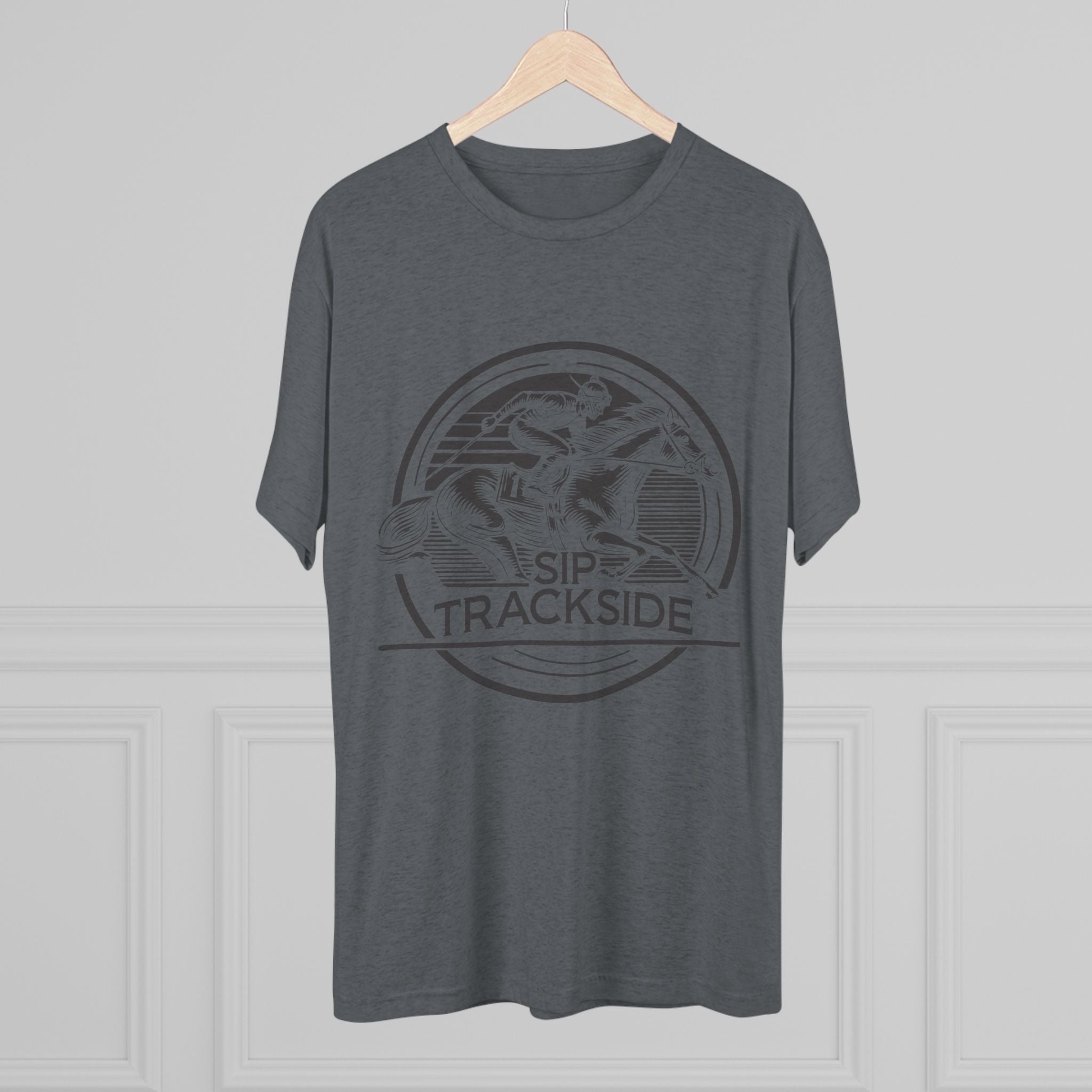 Trackside Distilling Sip Trackside Unisex Tri-Blend Crew Tee-10
