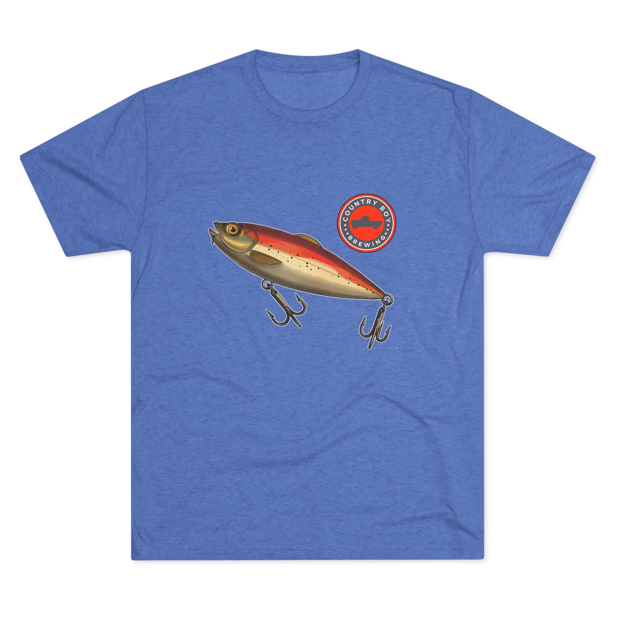 Country Boy Fishing Lure Unisex Tri-Blend Crew Tee-6
