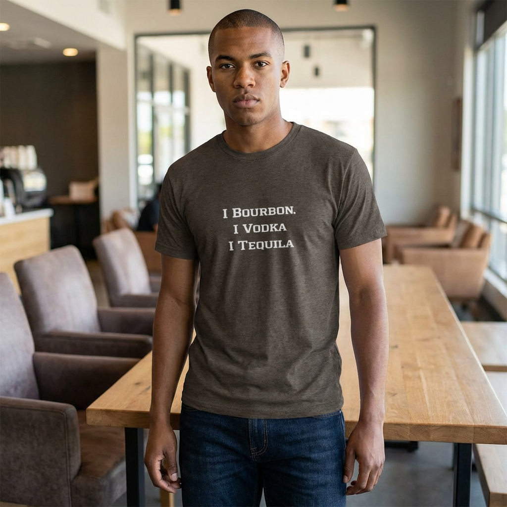 I Bourbon, I Vodka, I Tequila Unisex Tri-Blend Crew Tee-11