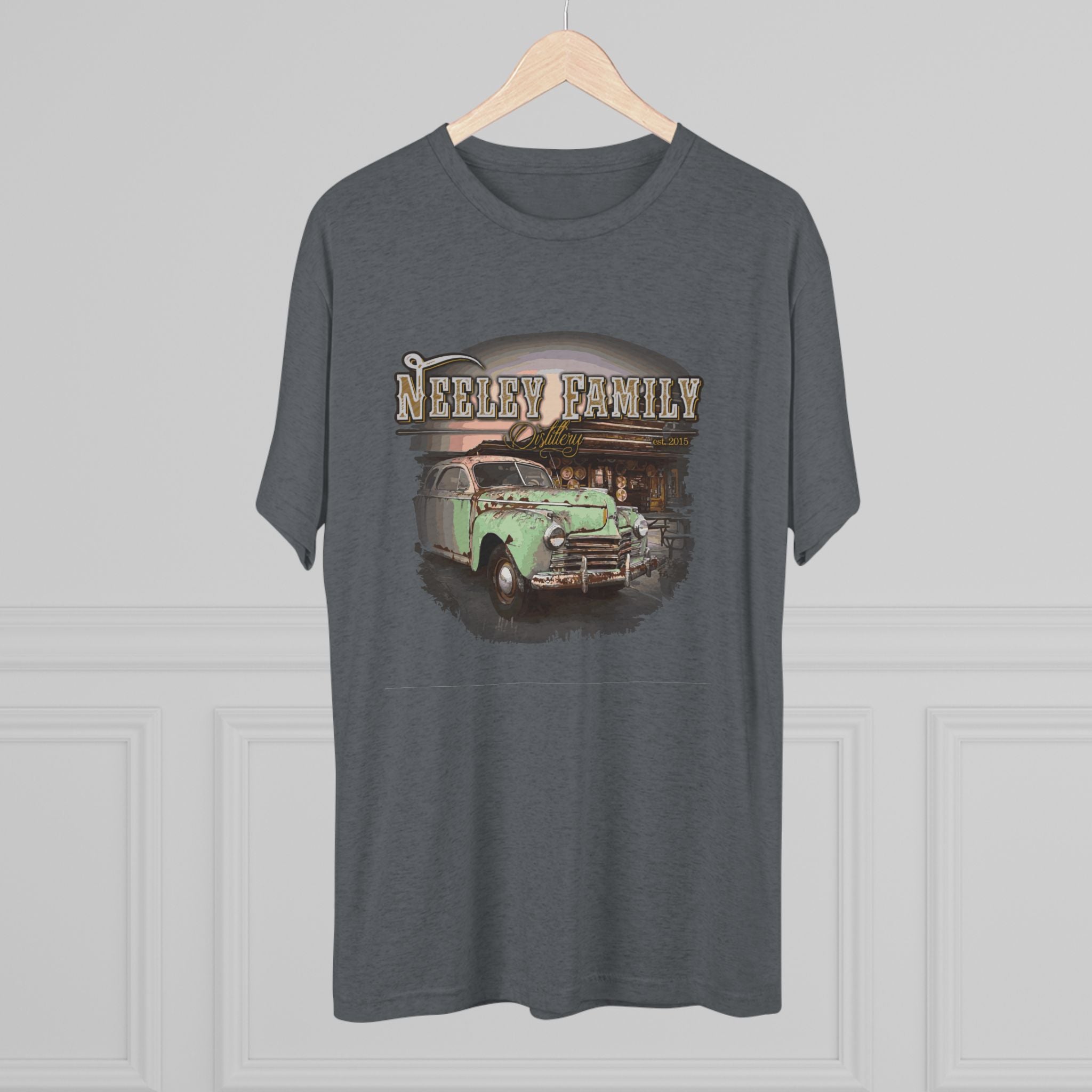 Neeley Family Distillery Car Unisex Tri-Blend Crew Tee-14