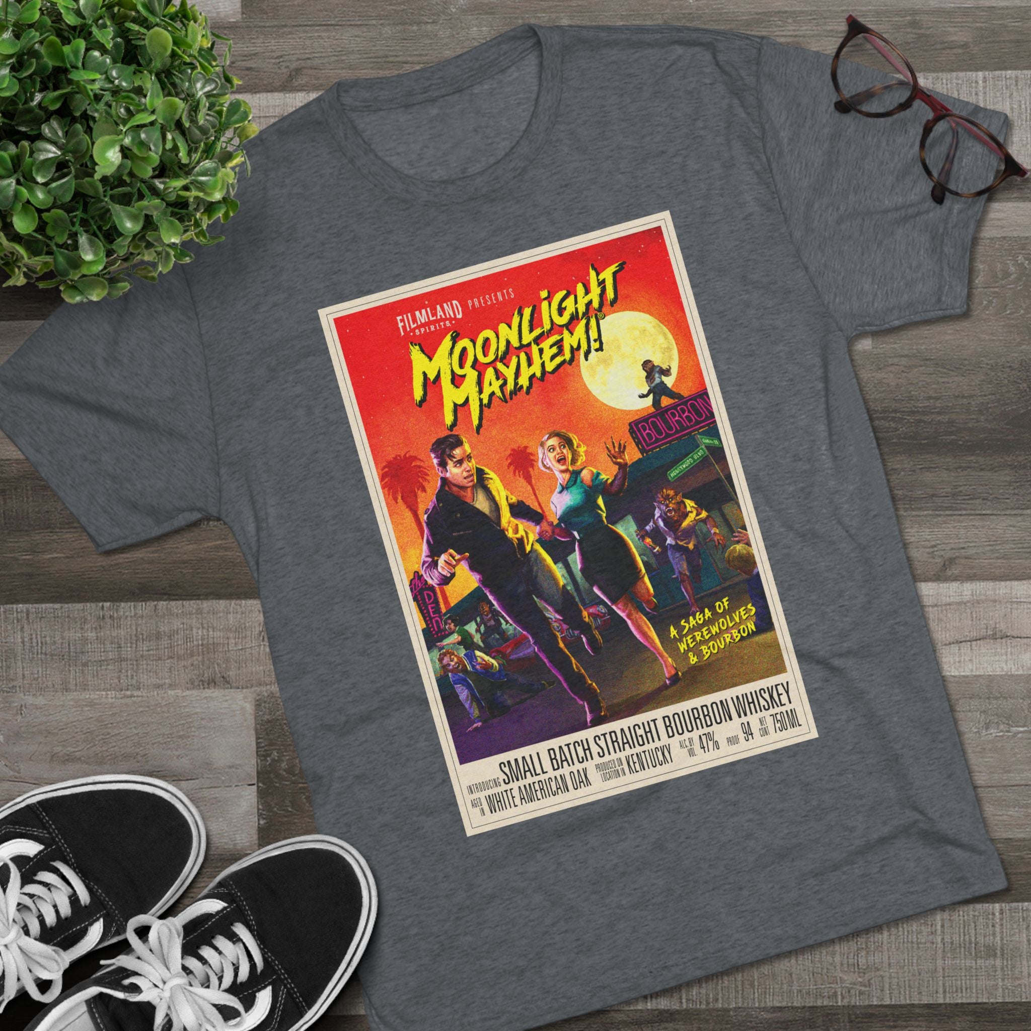 Filmland Moonlight Mayhem Unisex Tri-Blend Crew Tee-16