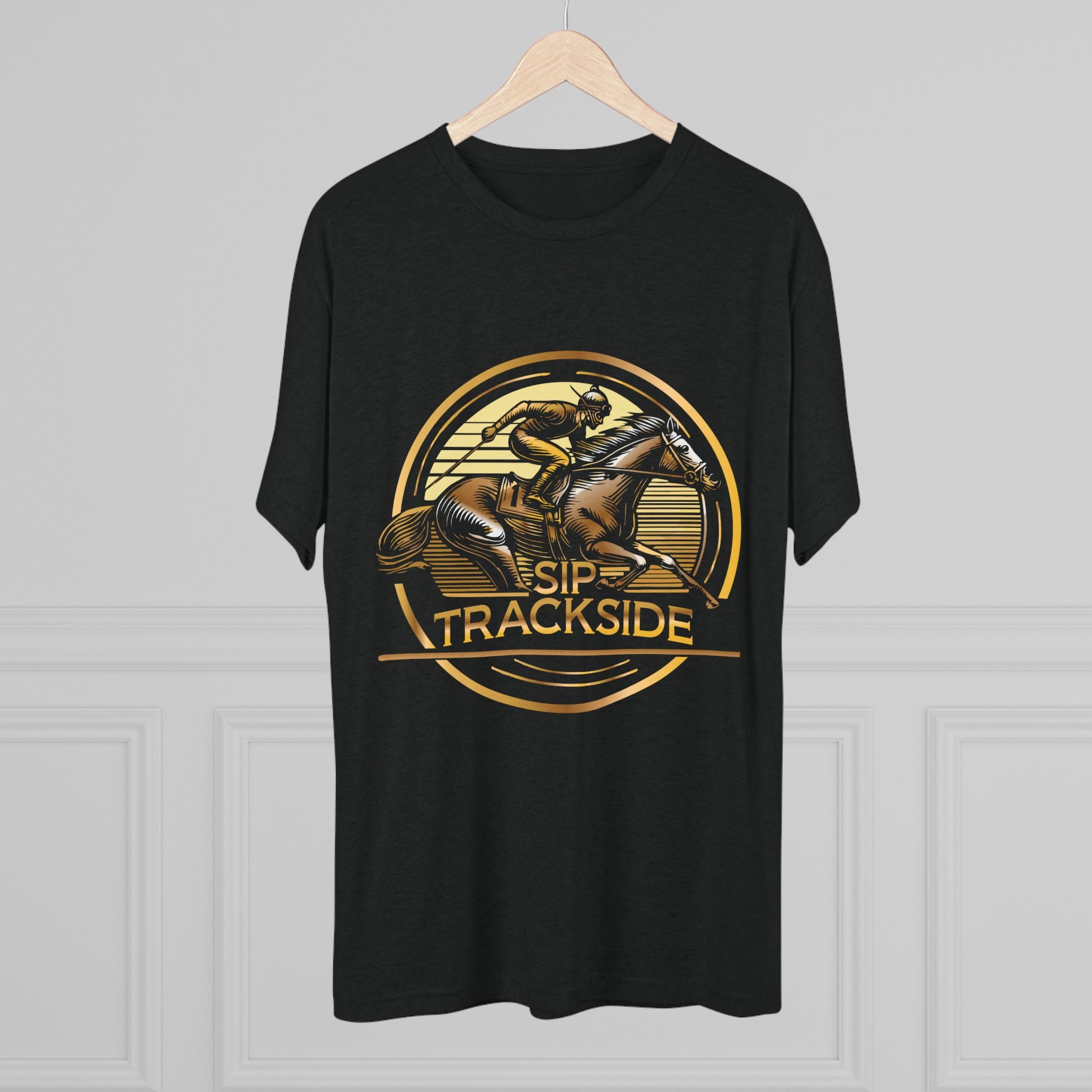 Trackside Distilling Sip Trackside Unisex Tri-Blend Crew Tee-10