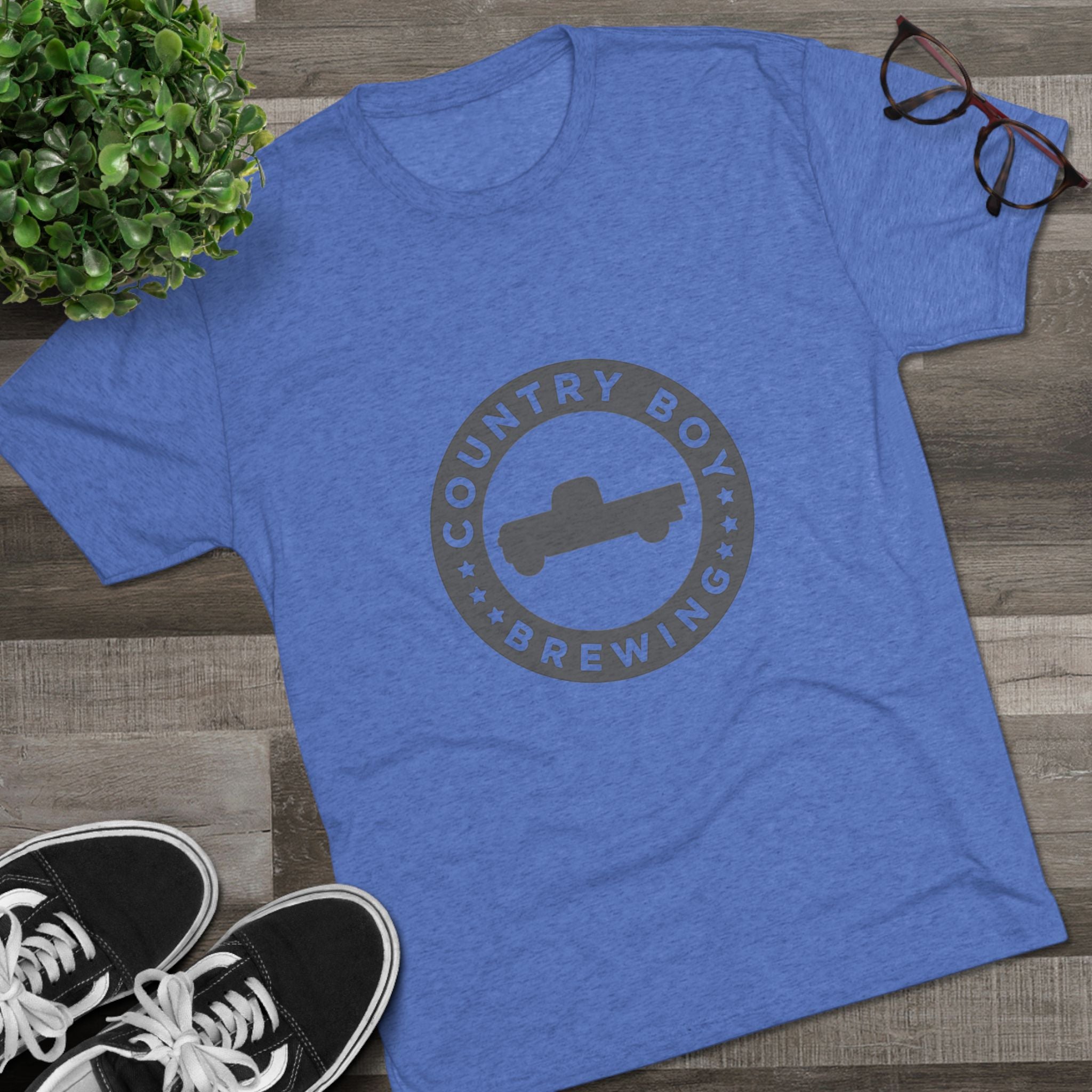 Country Boy Beer Logo Unisex Tri-Blend Crew Tee-26