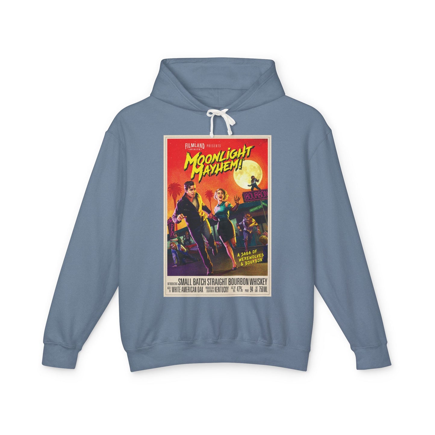 Filmland Moonlight Mayhem Unisex Lightweight Hooded Sweatshirt