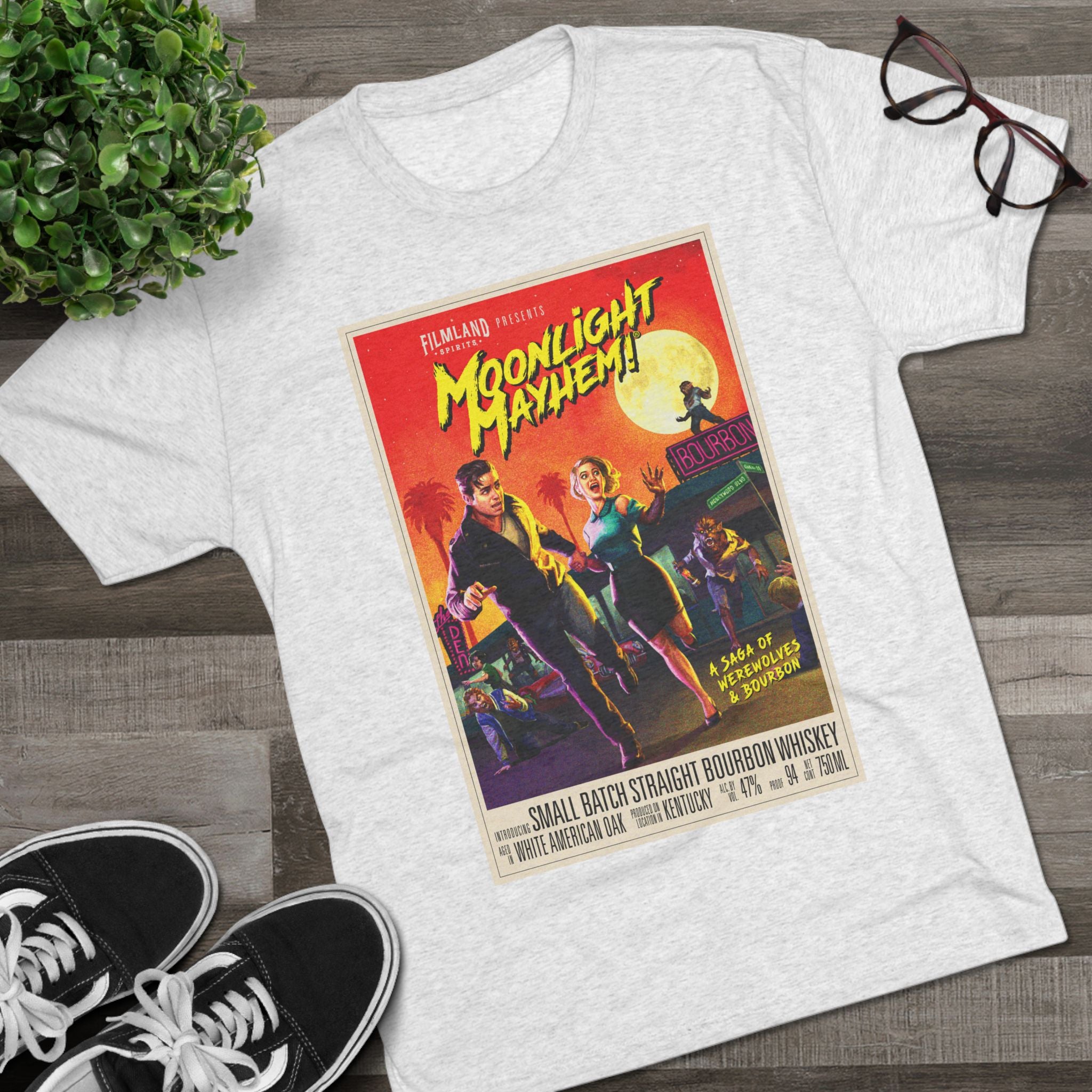Filmland Moonlight Mayhem Unisex Tri-Blend Crew Tee-14