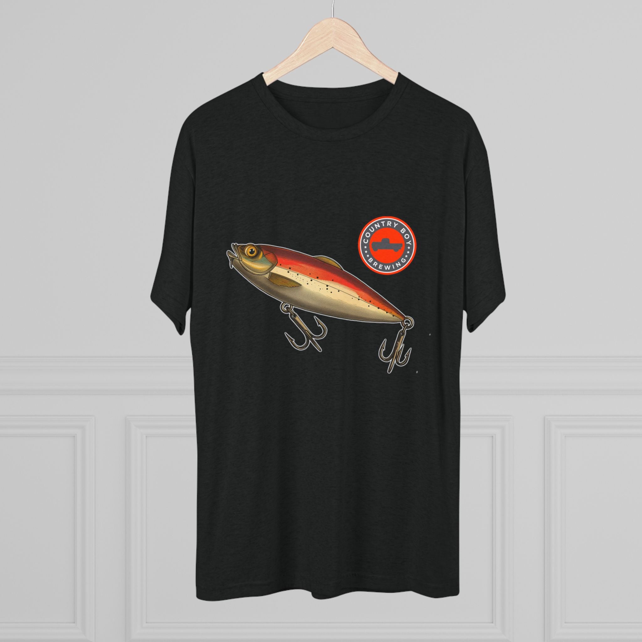Country Boy Fishing Lure Unisex Tri-Blend Crew Tee-17