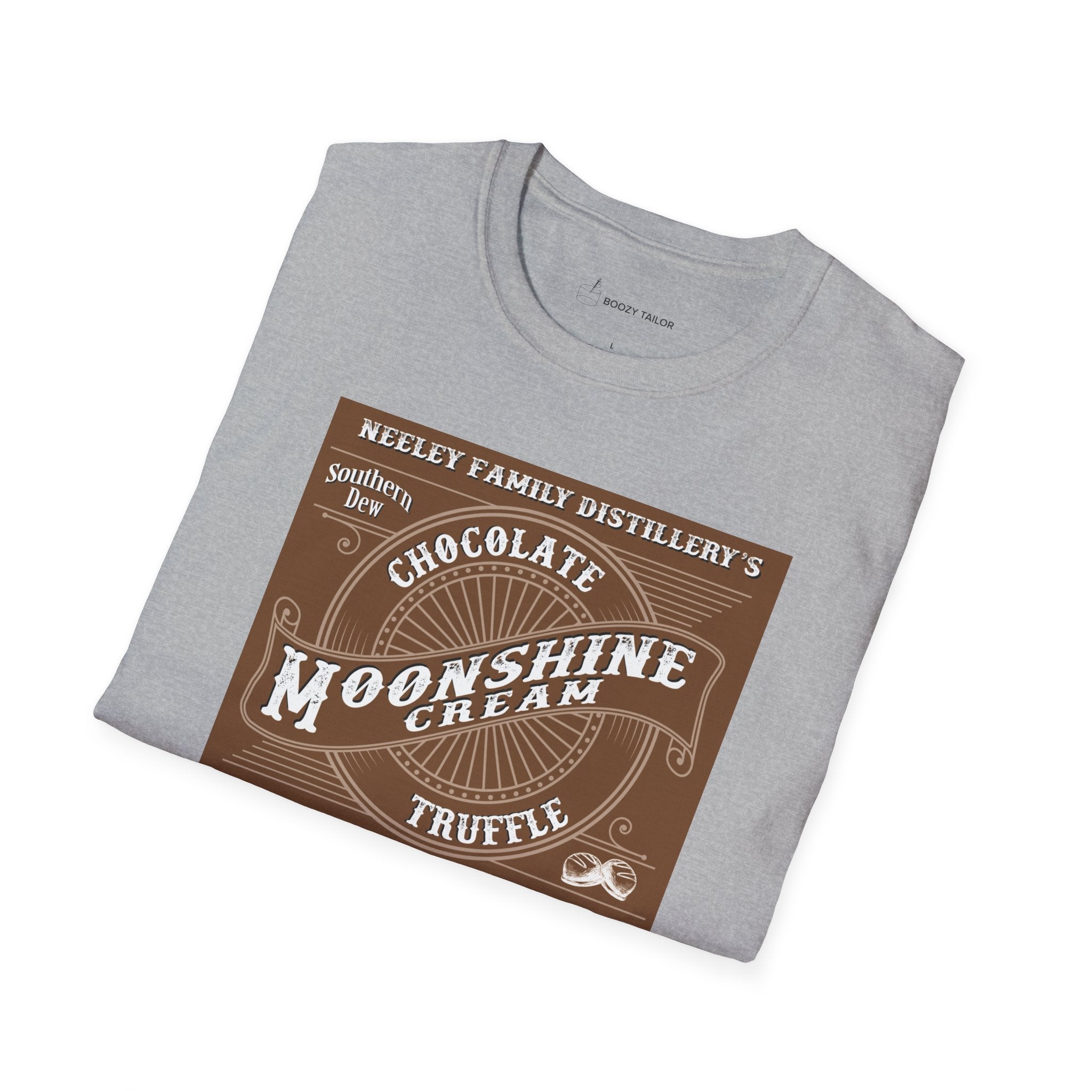 Neeley Family Distillery's Chocolate Moonshine Truffle Unisex Softstyle T-Shirt-15