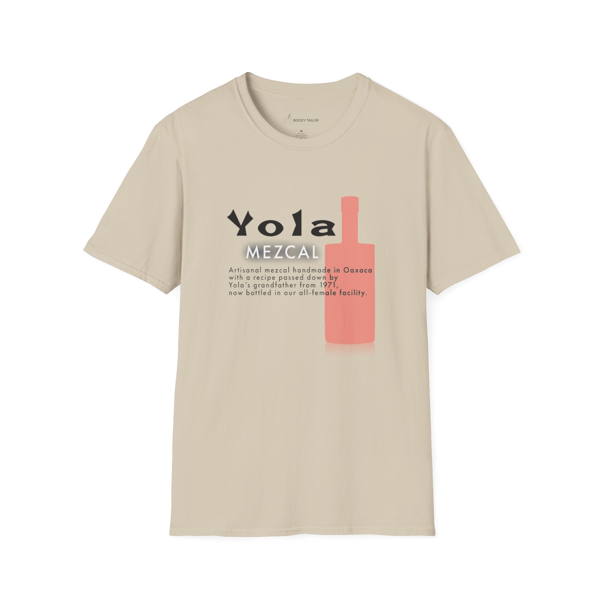 Yola Mezcal Faded Bottle Unisex Softstyle T-Shirt-4