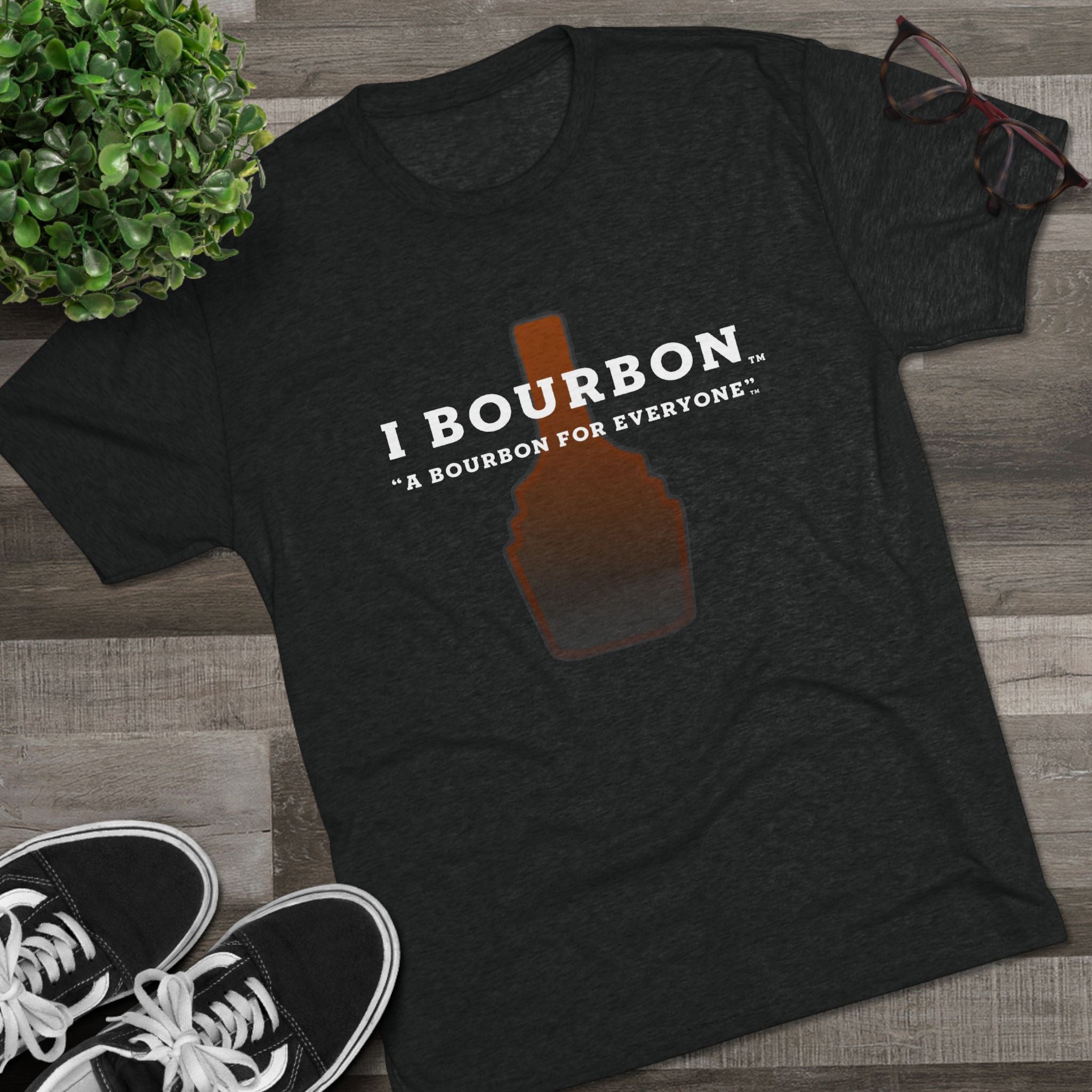 I Bourbon Outline Unisex Tri-Blend Crew Tee-17