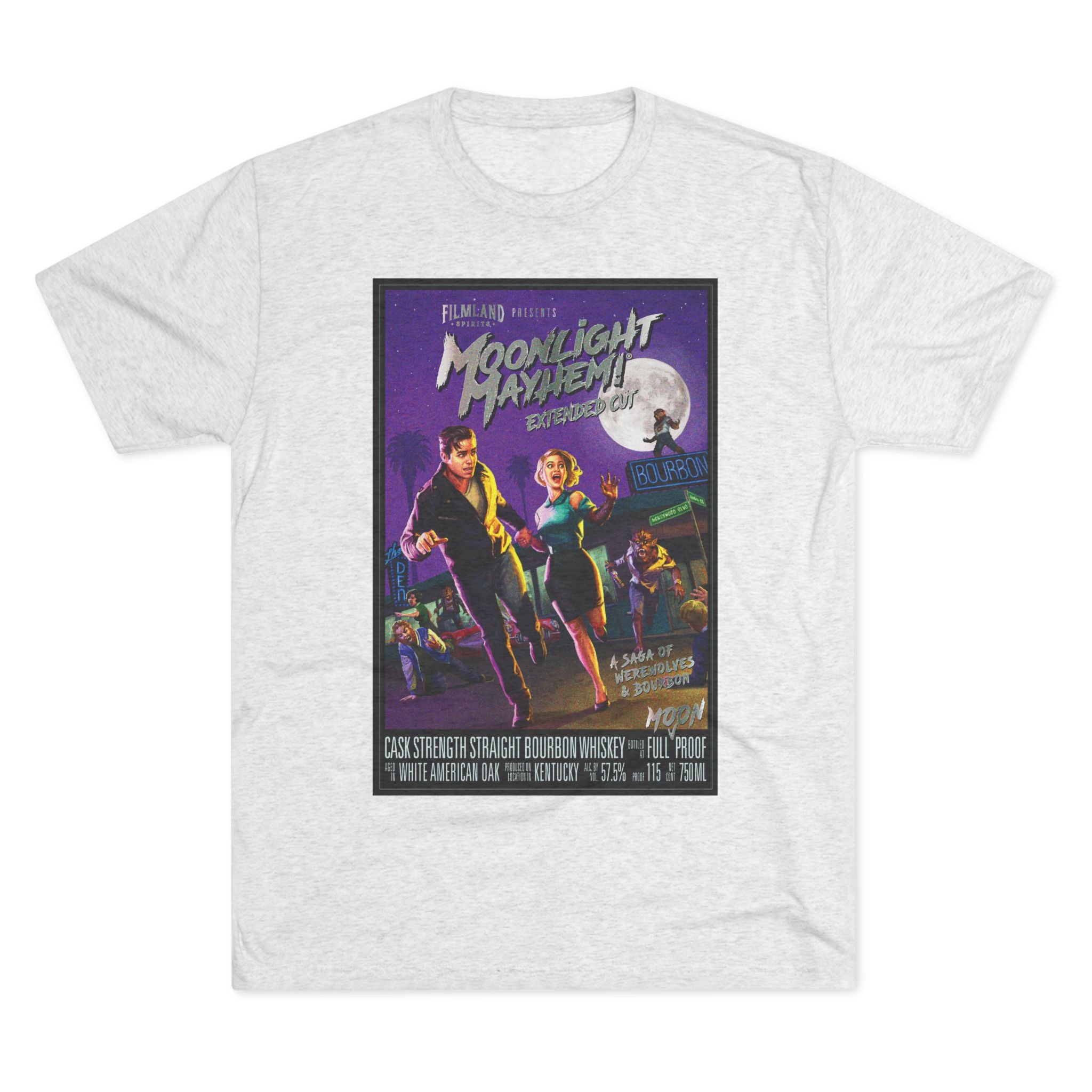 Filmland Moonlight Mayhem Unisex Tri-Blend Crew Tee-4