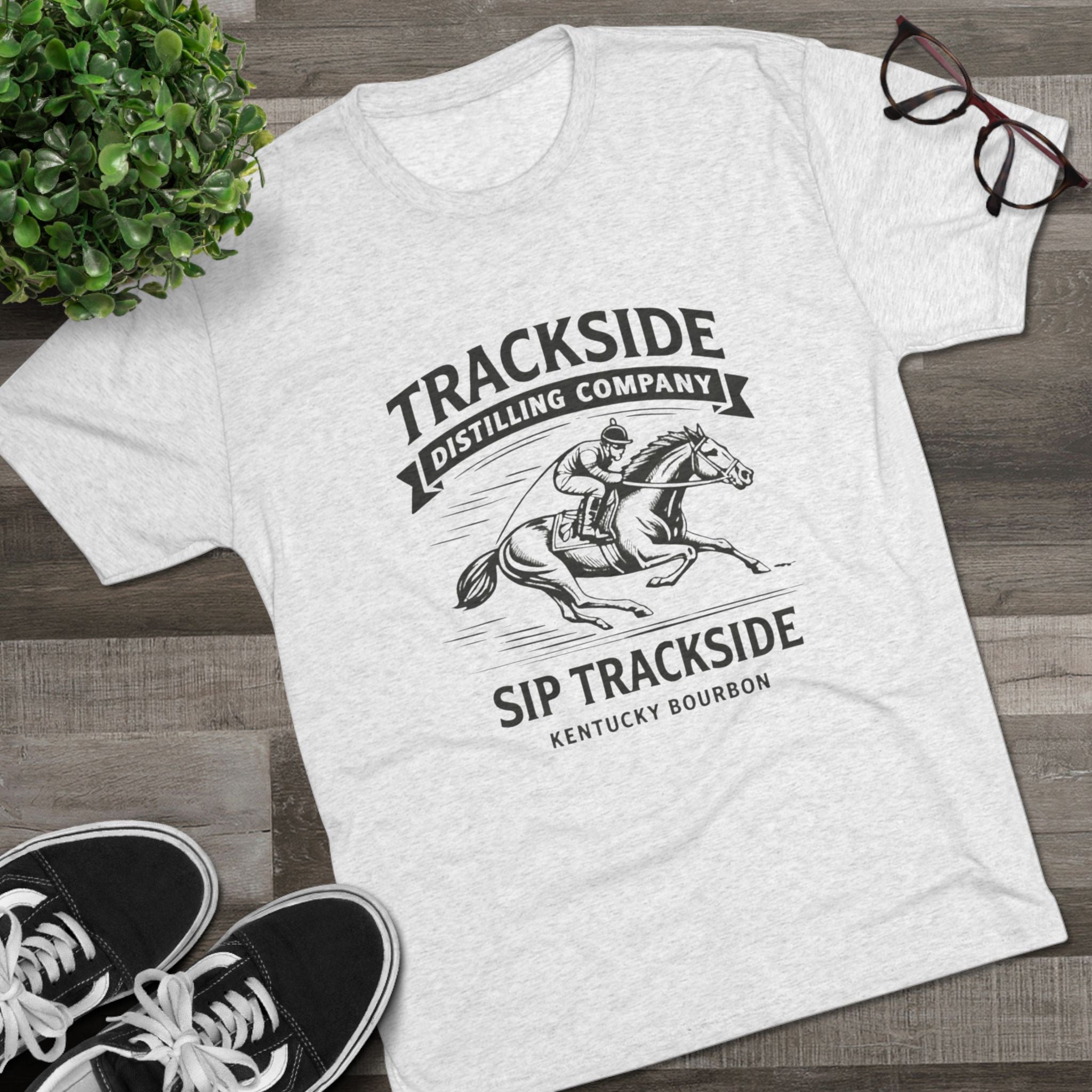 Trackside Bourbon Unisex Tri-Blend Crew Tee-6
