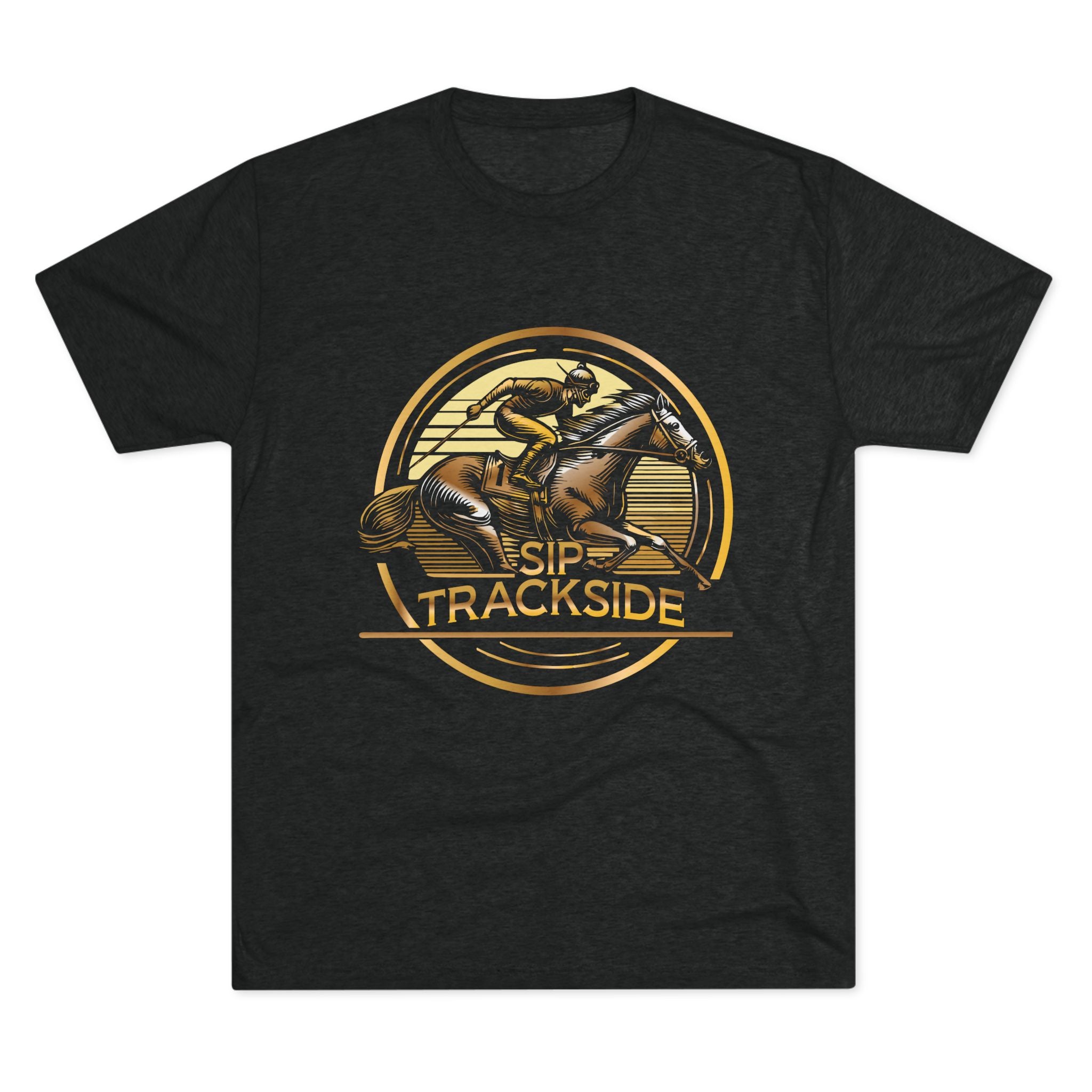 Trackside Distilling Sip Trackside Unisex Tri-Blend Crew Tee-3