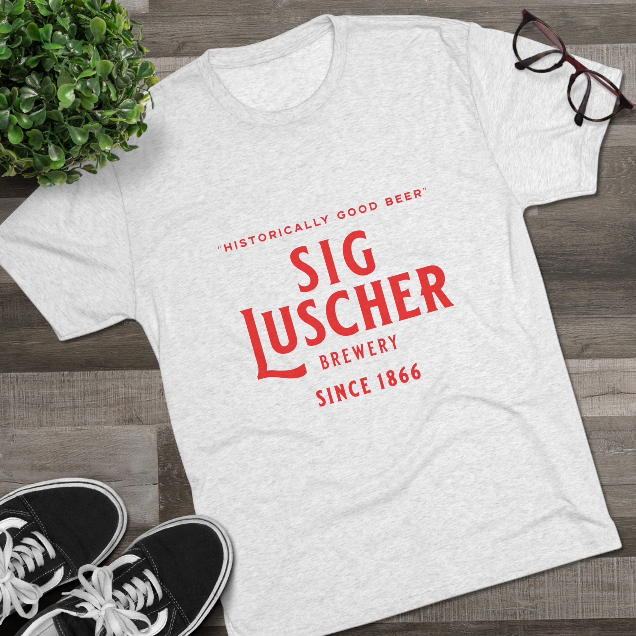 Sig Luscher Brewery Unisex Tri-Blend Crew Tee-6