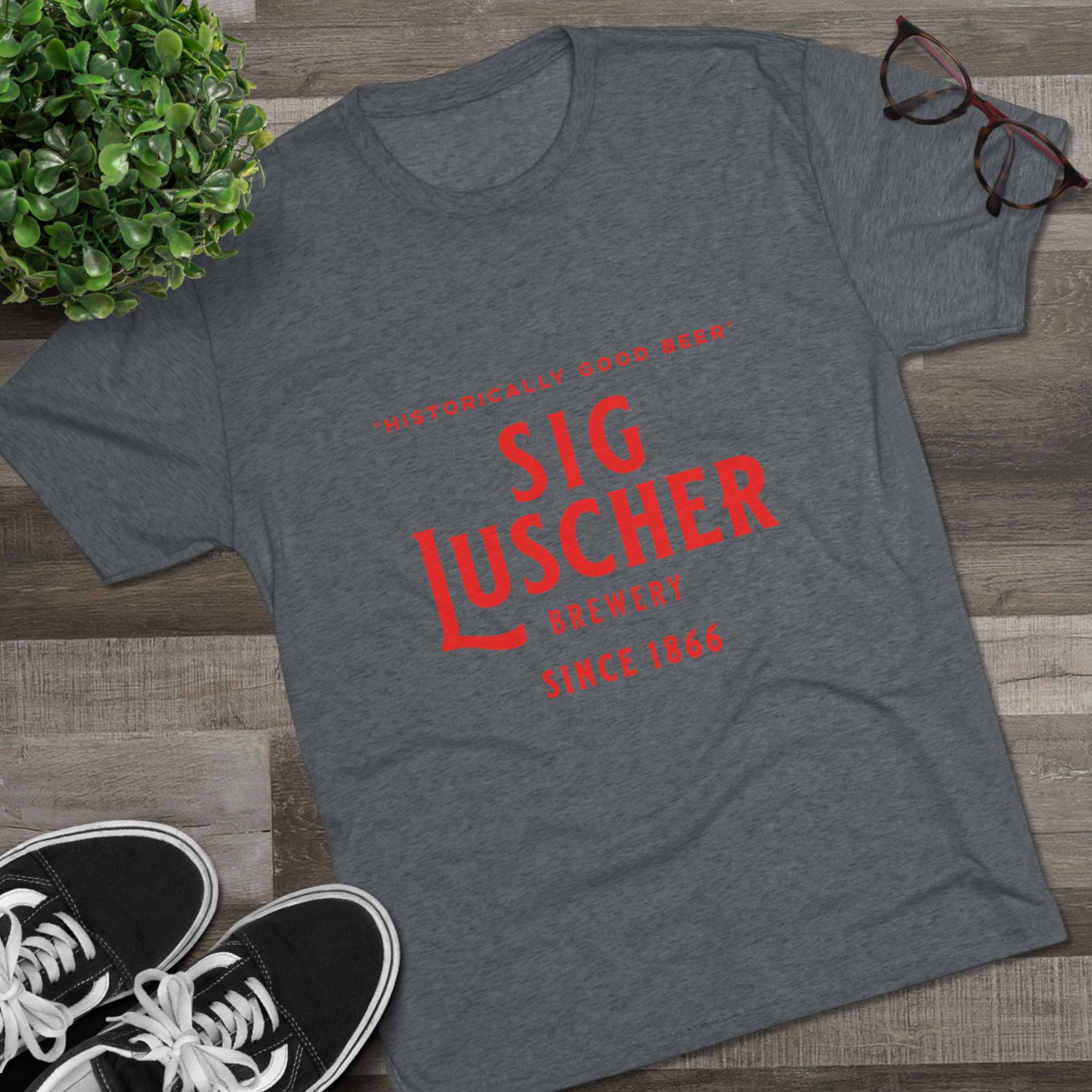 Sig Luscher Brewery Unisex Tri-Blend Crew Tee-9