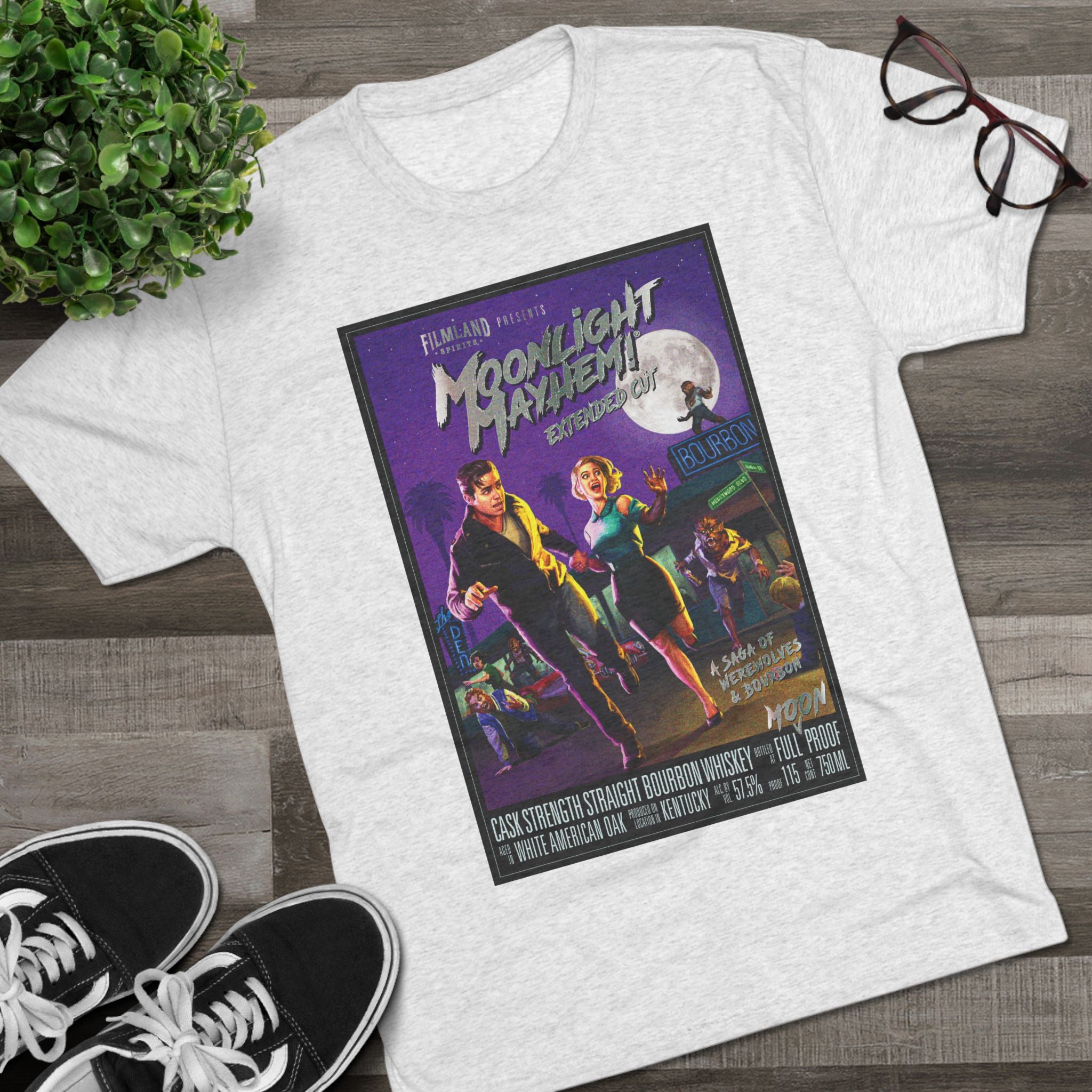 Filmland Moonlight Mayhem Unisex Tri-Blend Crew Tee-12