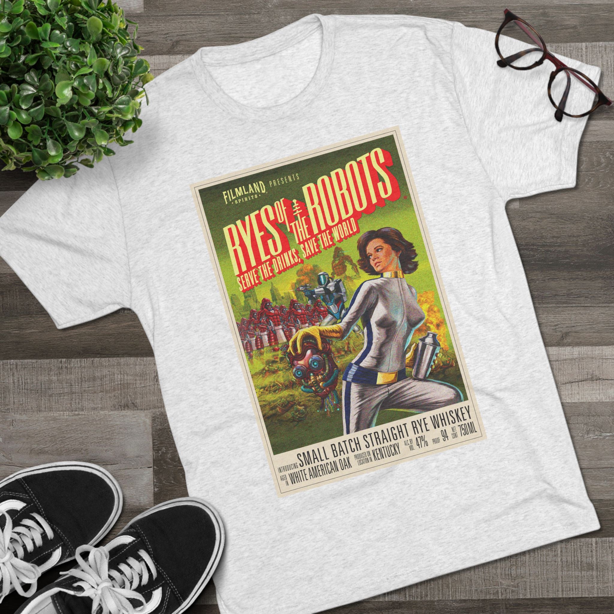 Filmland Ryes of the Robots Unisex Tri-Blend Crew Tee-15