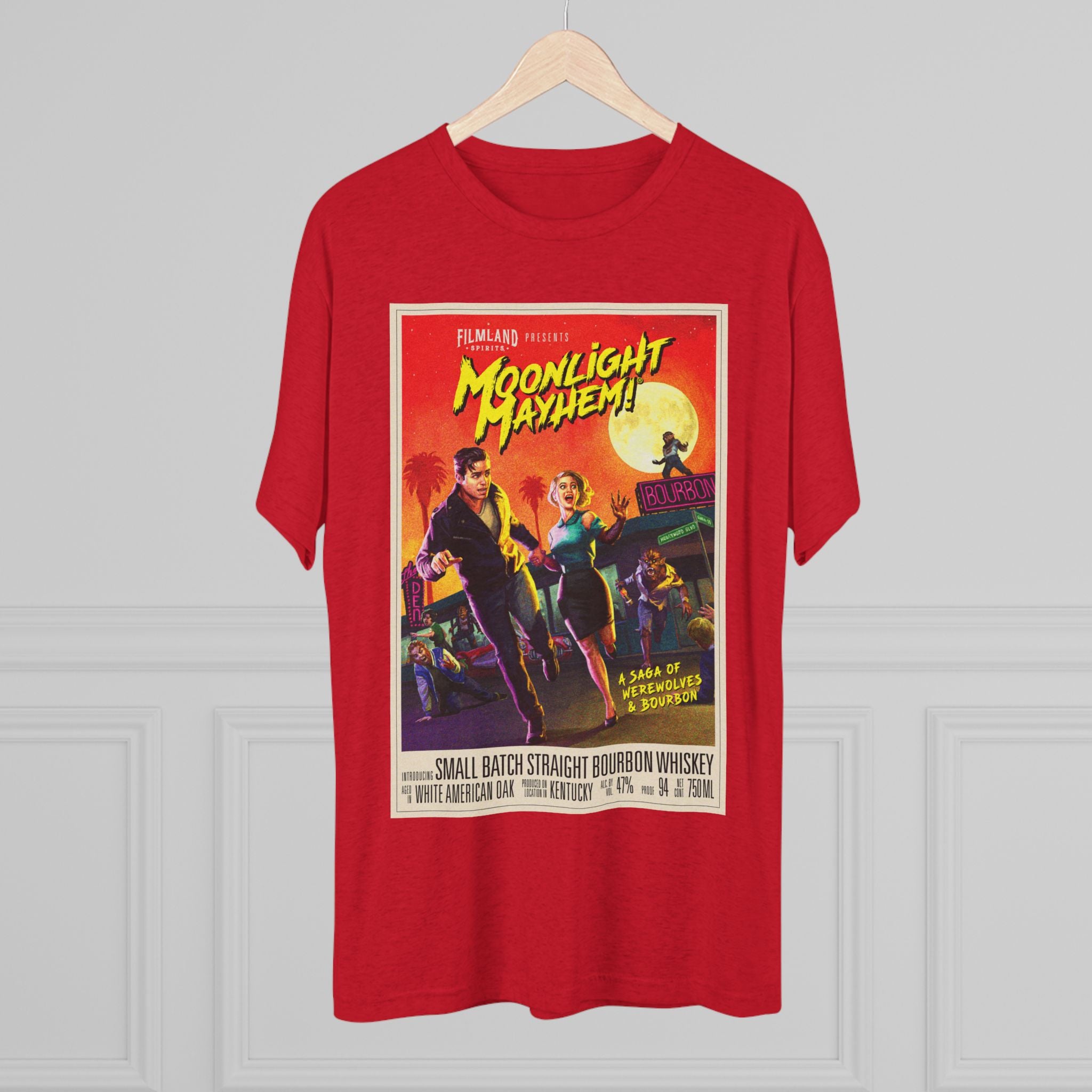 Filmland Moonlight Mayhem Unisex Tri-Blend Crew Tee-11