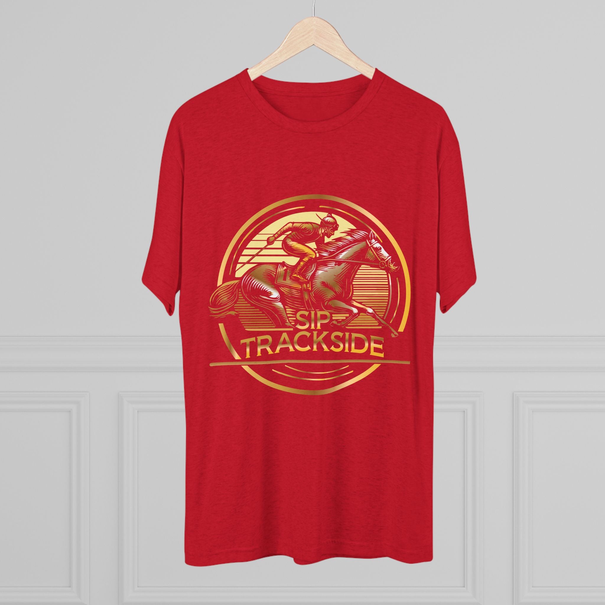 Trackside Distilling Sip Trackside Unisex Tri-Blend Crew Tee-22