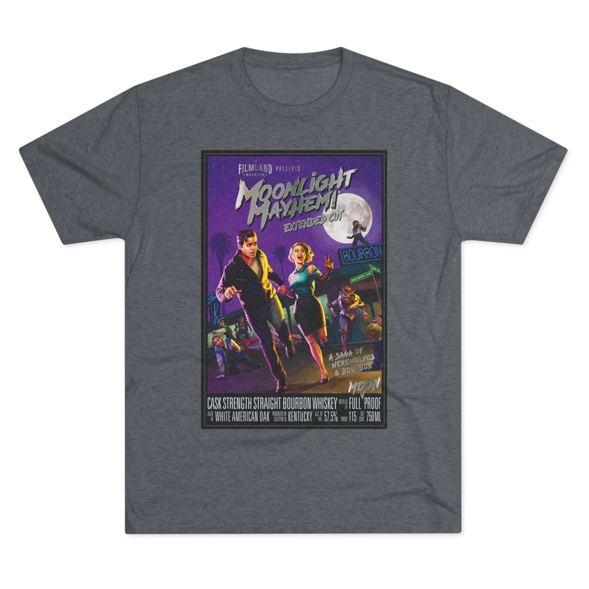 Filmland Moonlight Mayhem Unisex Tri-Blend Crew Tee-6