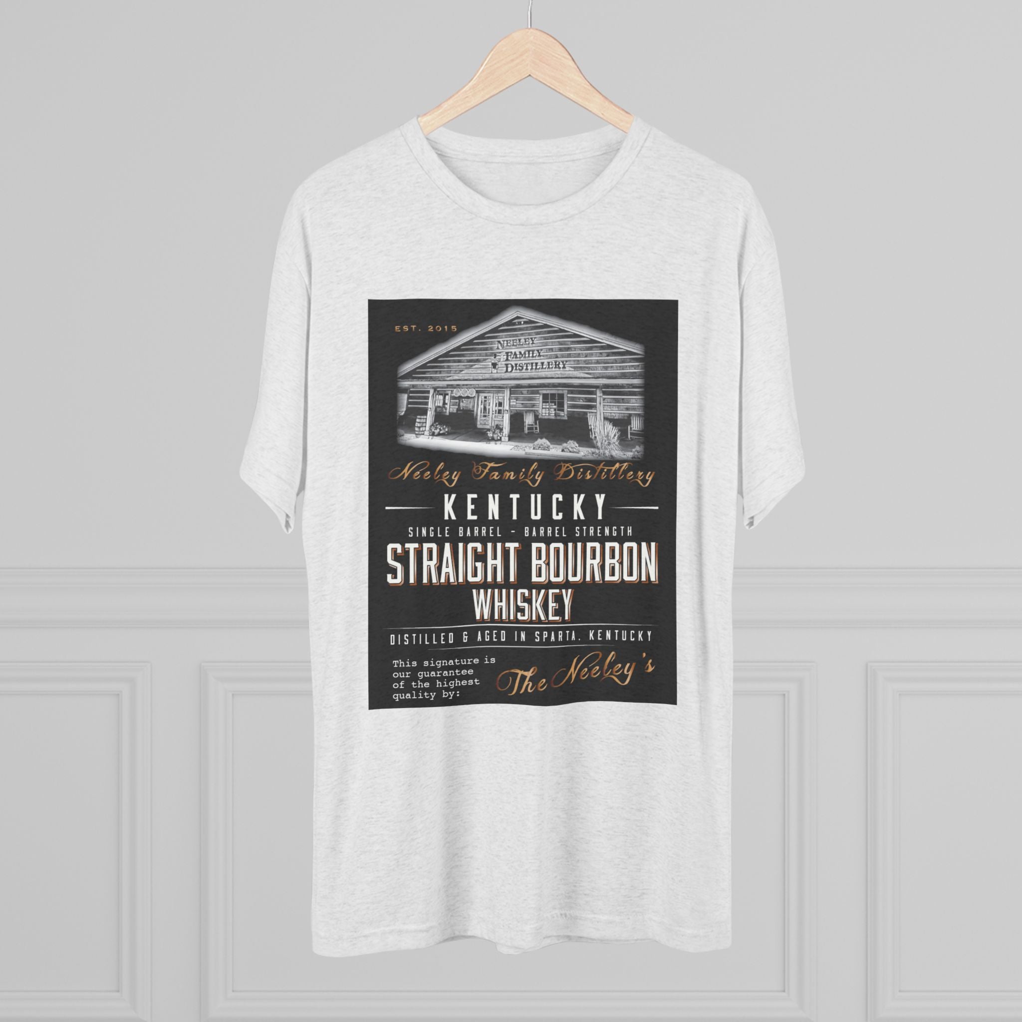 Neeley Family Distillery Bourbon Unisex Tri-Blend Crew Tee-11