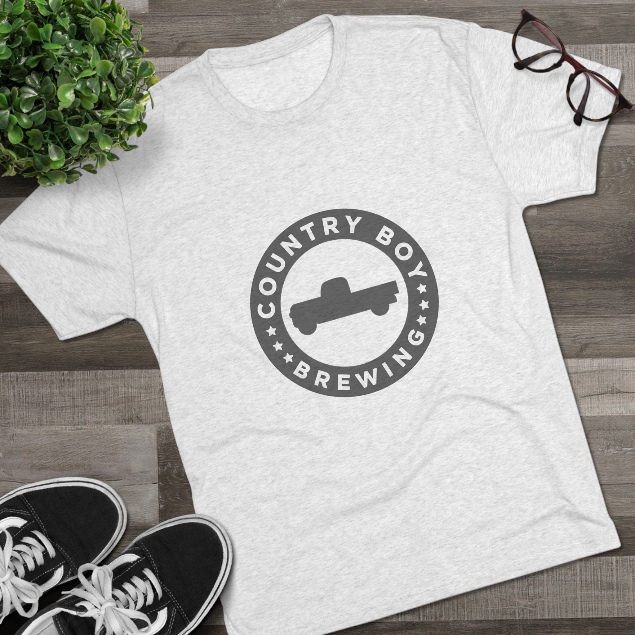 Country Boy Beer Logo Unisex Tri-Blend Crew Tee-14