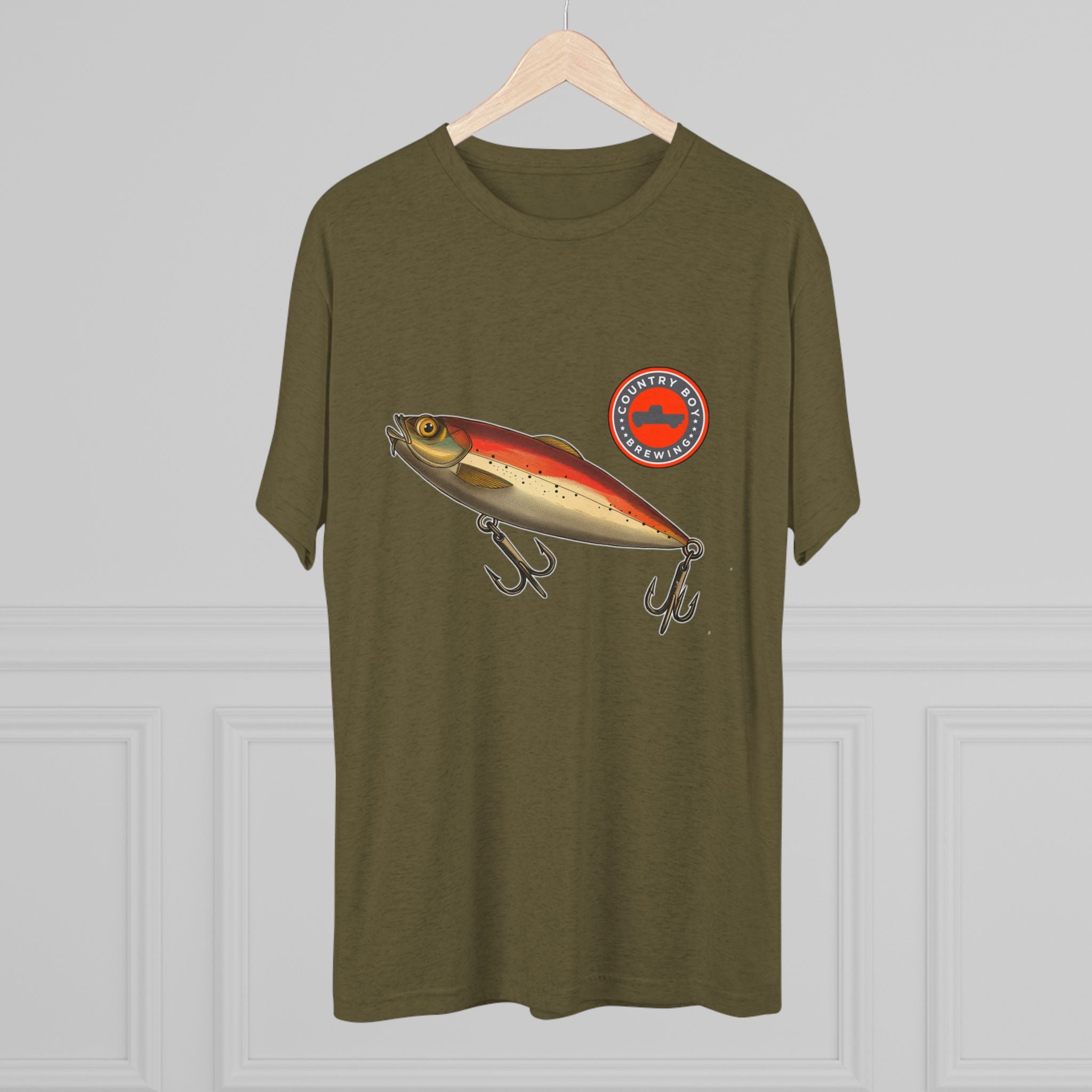 Country Boy Fishing Lure Unisex Tri-Blend Crew Tee-11