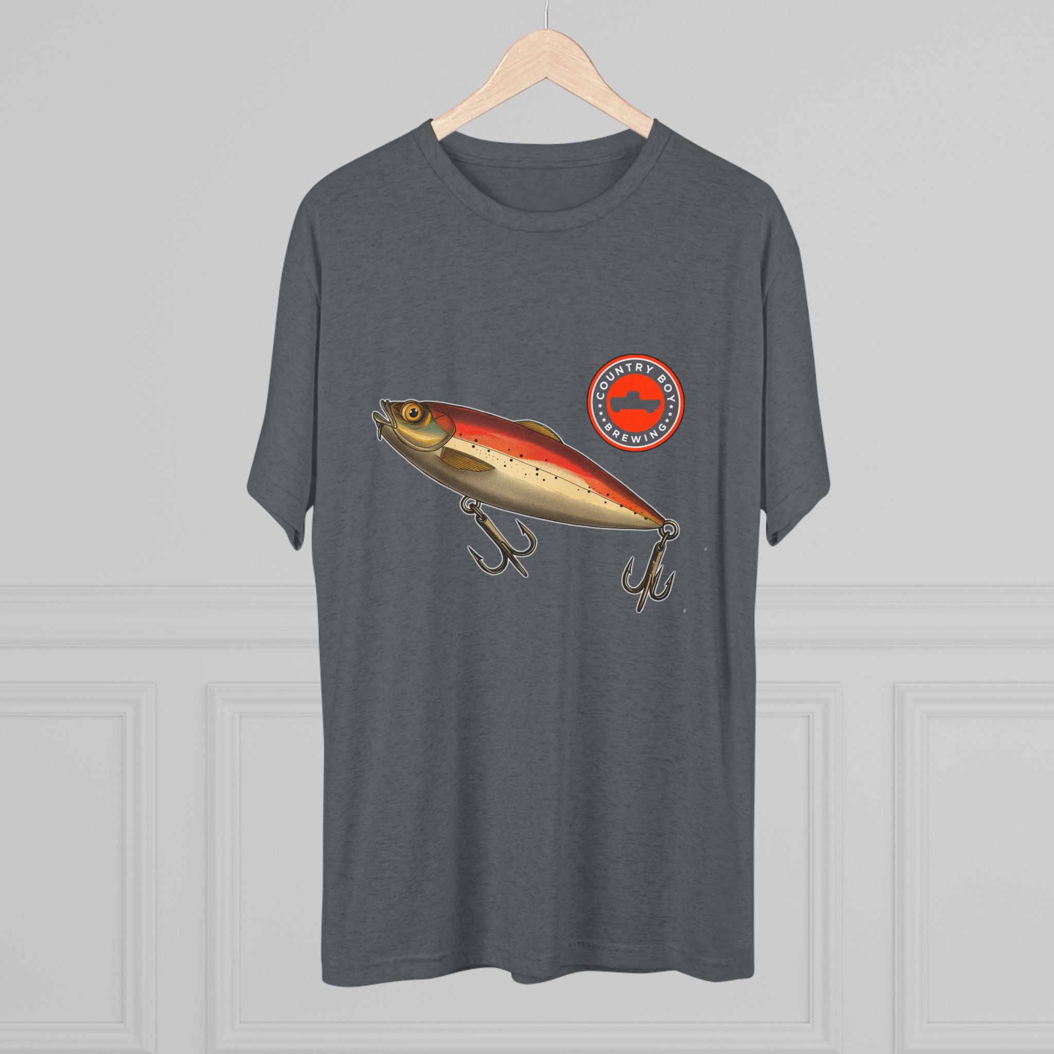 Country Boy Fishing Lure Unisex Tri-Blend Crew Tee-26