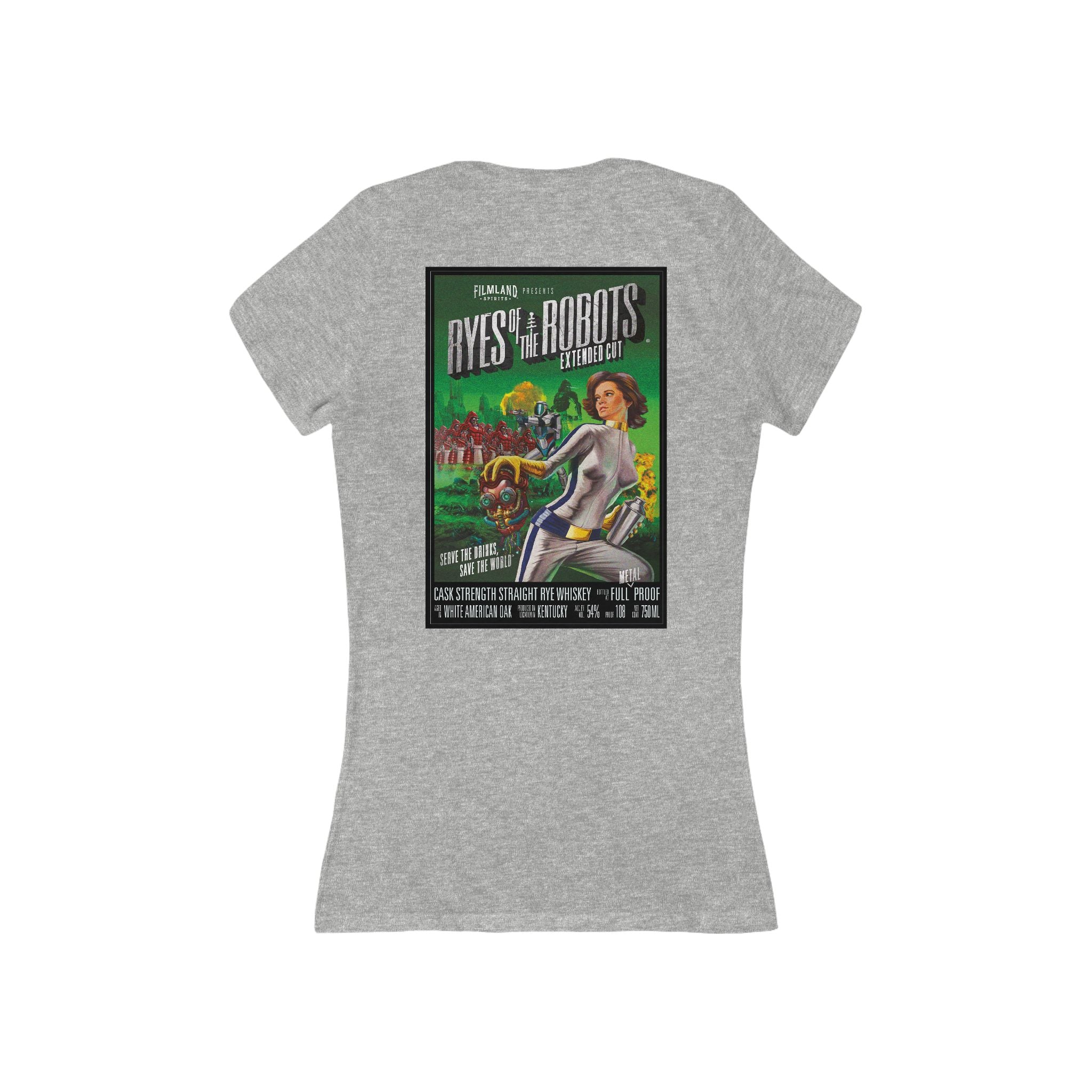 Filmland Women's Jersey Short Sleeve Deep V-Neck Tee-7