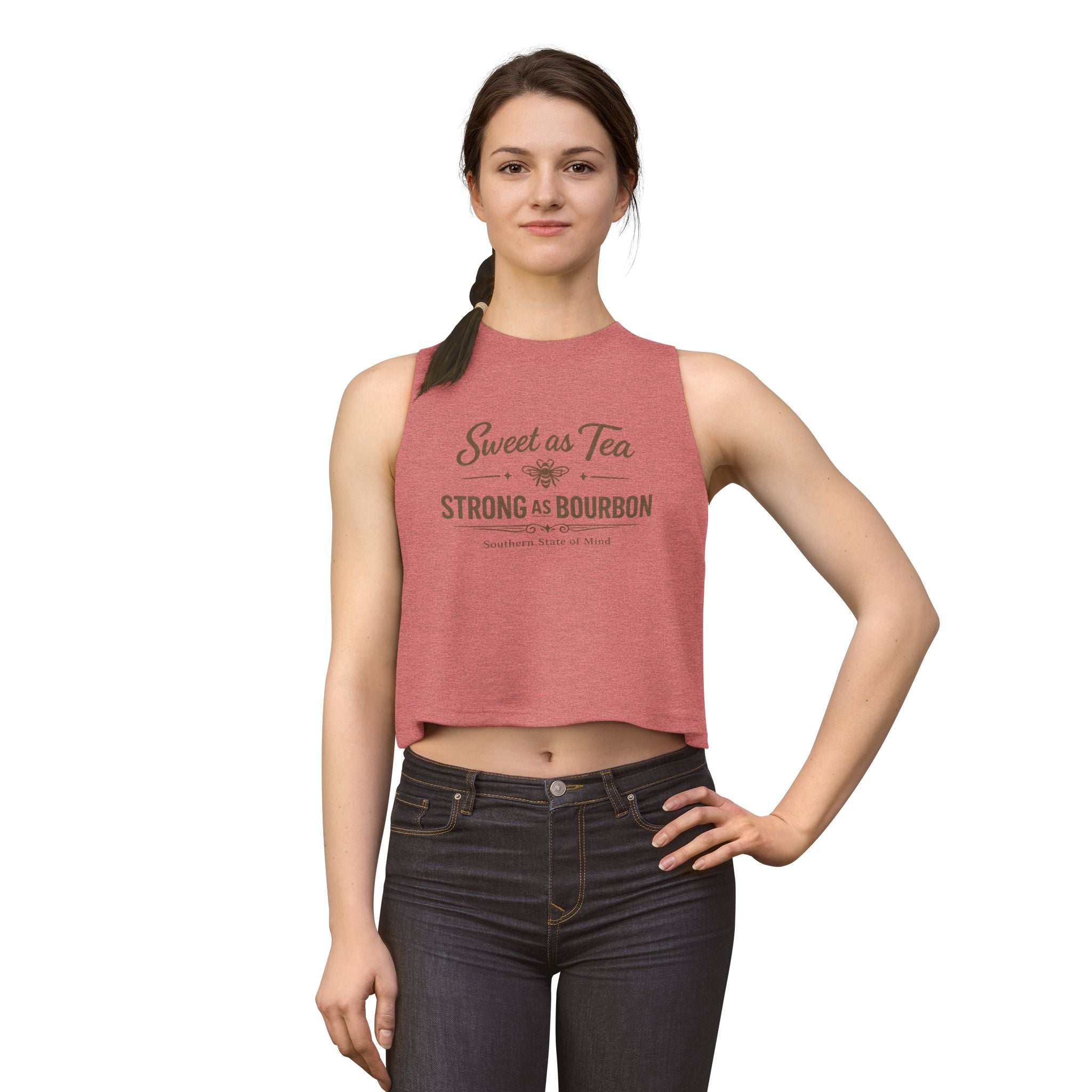 Sweet as Tea. Strong as Bourbon. Women's Crop Top-11