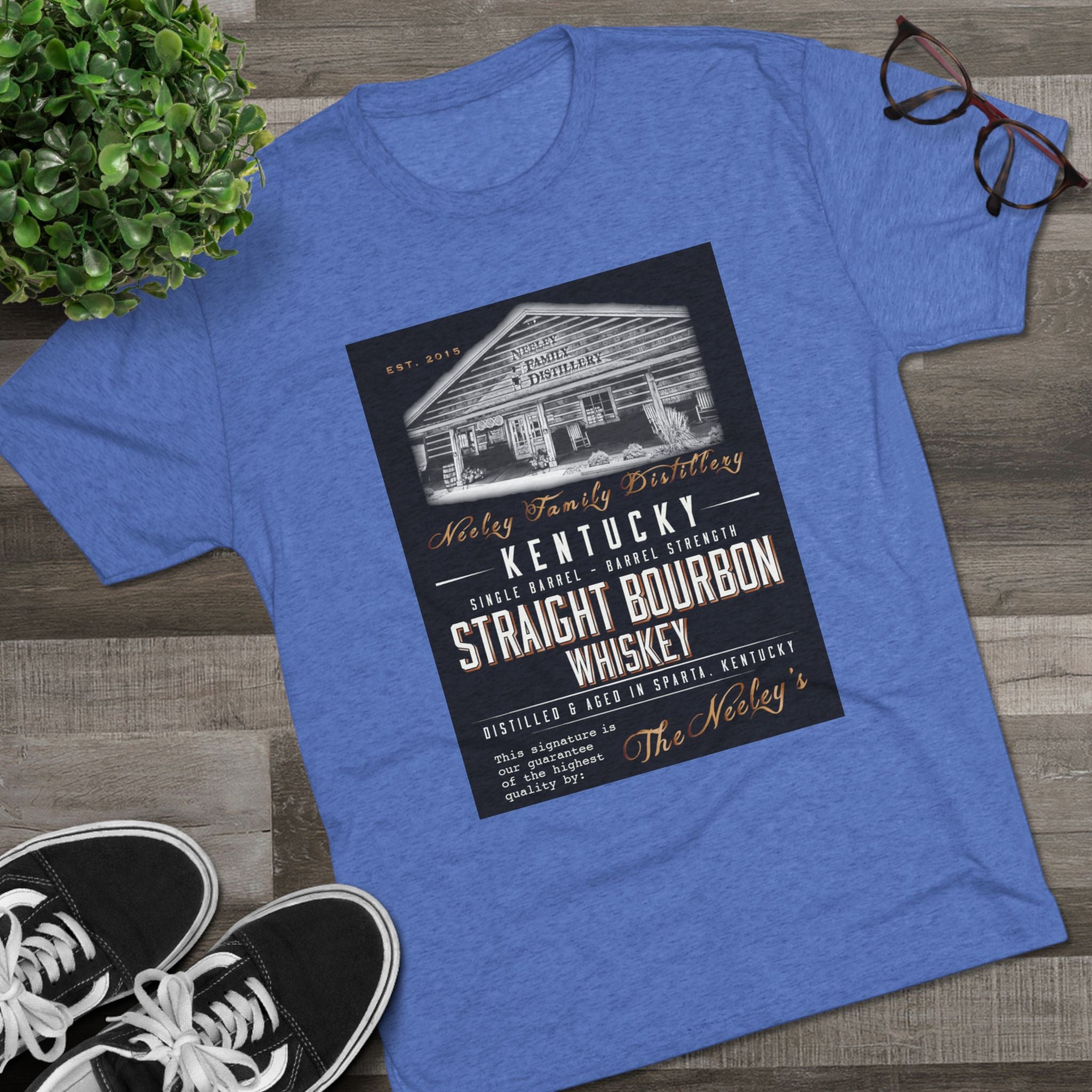 Neeley Family Distillery Bourbon Unisex Tri-Blend Crew Tee-13