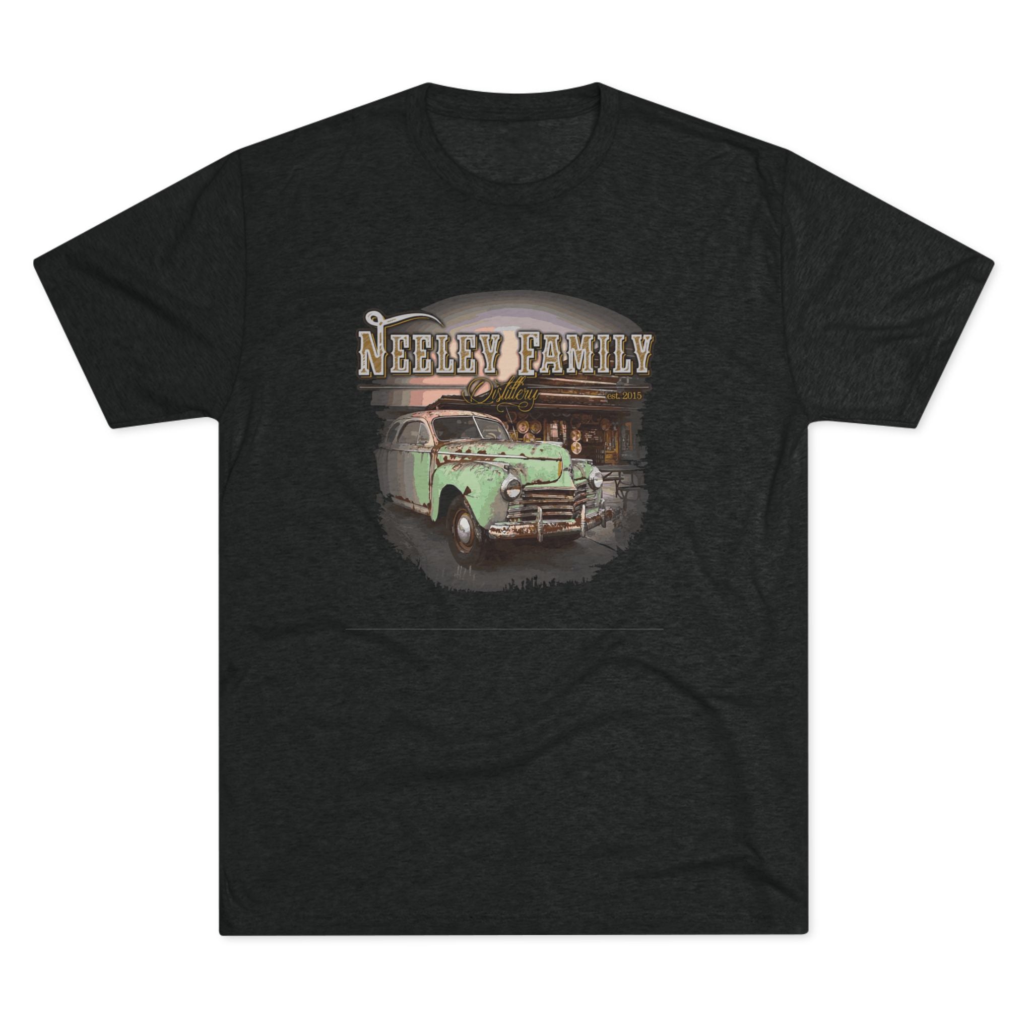 Neeley Family Distillery Car Unisex Tri-Blend Crew Tee-4