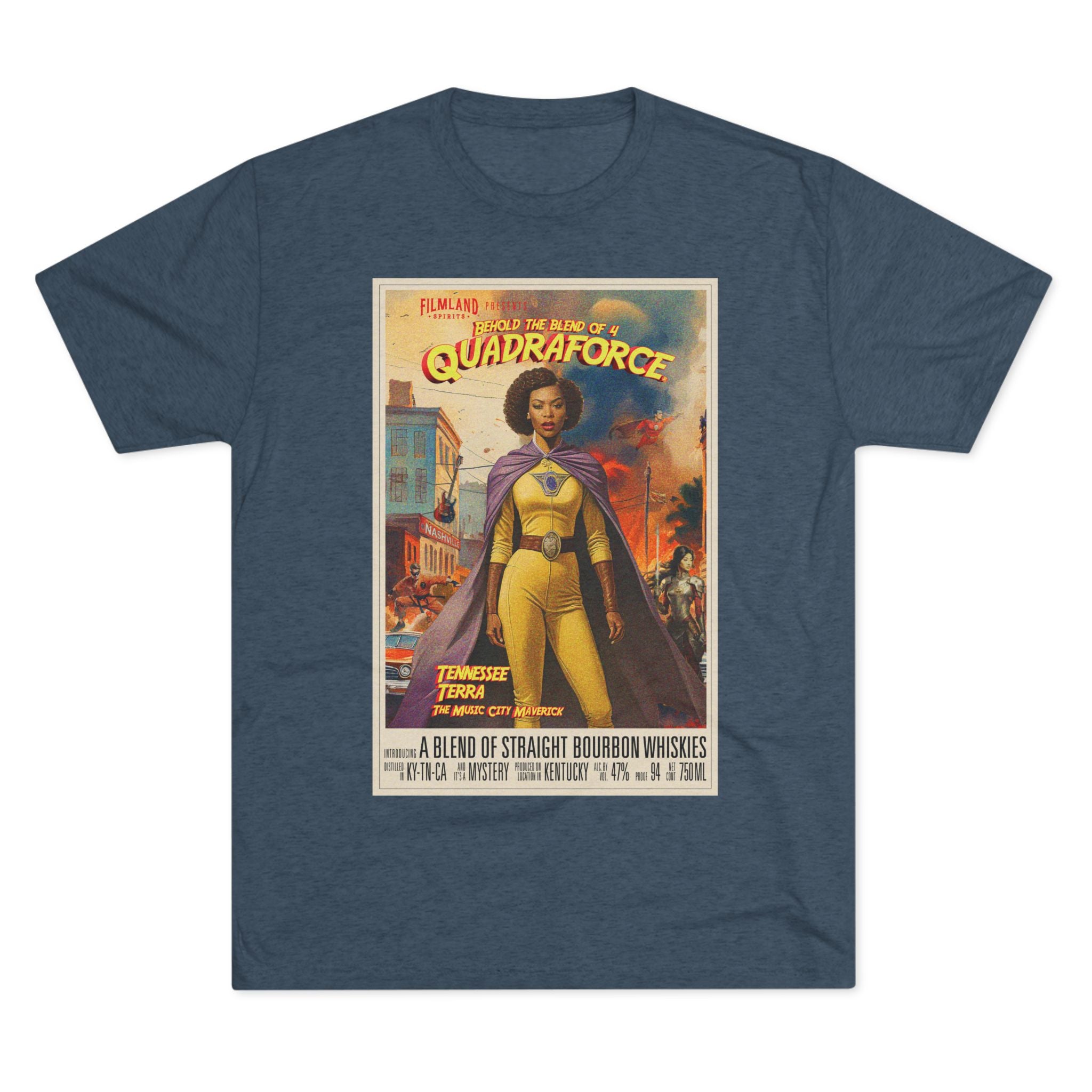 Filmland Quadraforce Unisex Tri-Blend Crew Tee-6