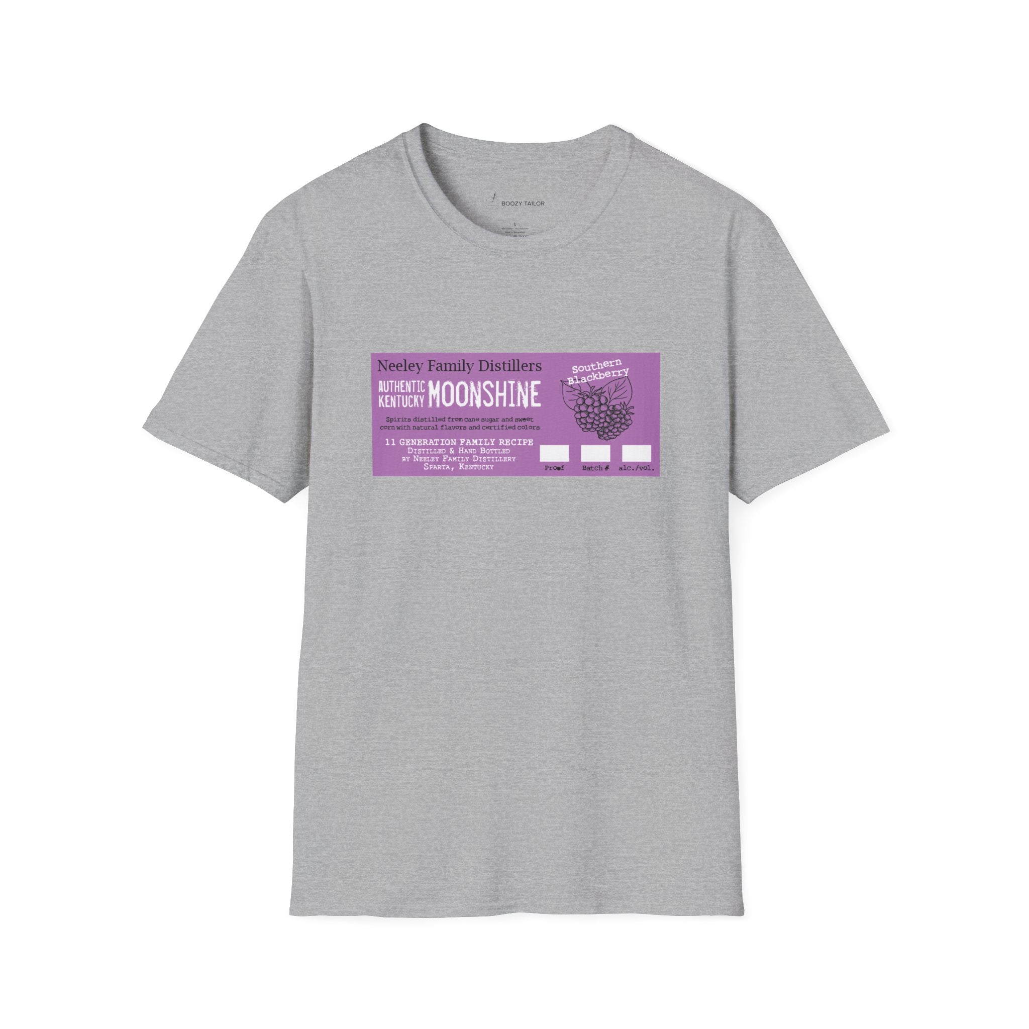 Neeley Family Distillers Southern Blackberry Moonshine Unisex Softstyle T-Shirt-6