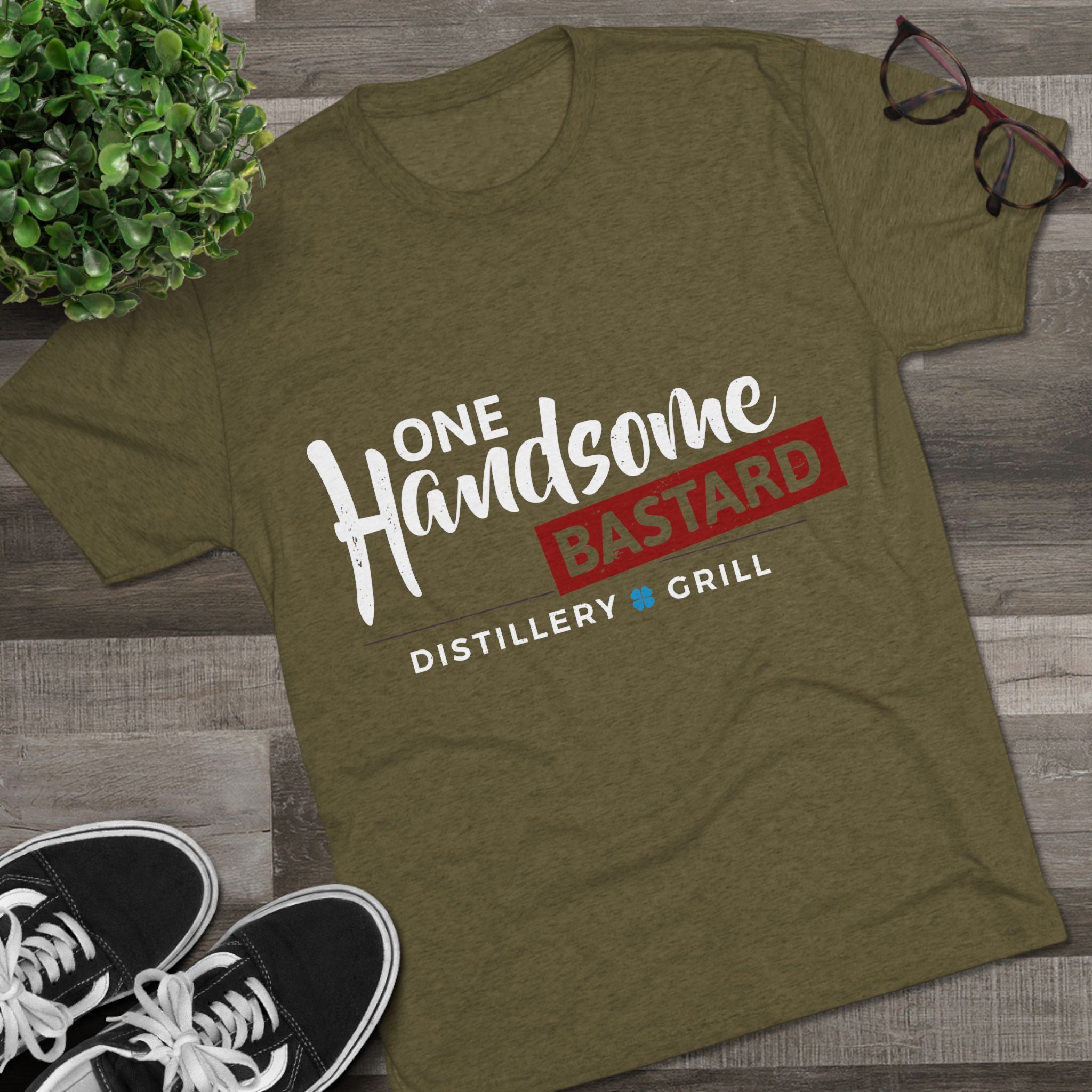 One Handsome Bastard Distillery Unisex Tri-Blend Crew Tee-18