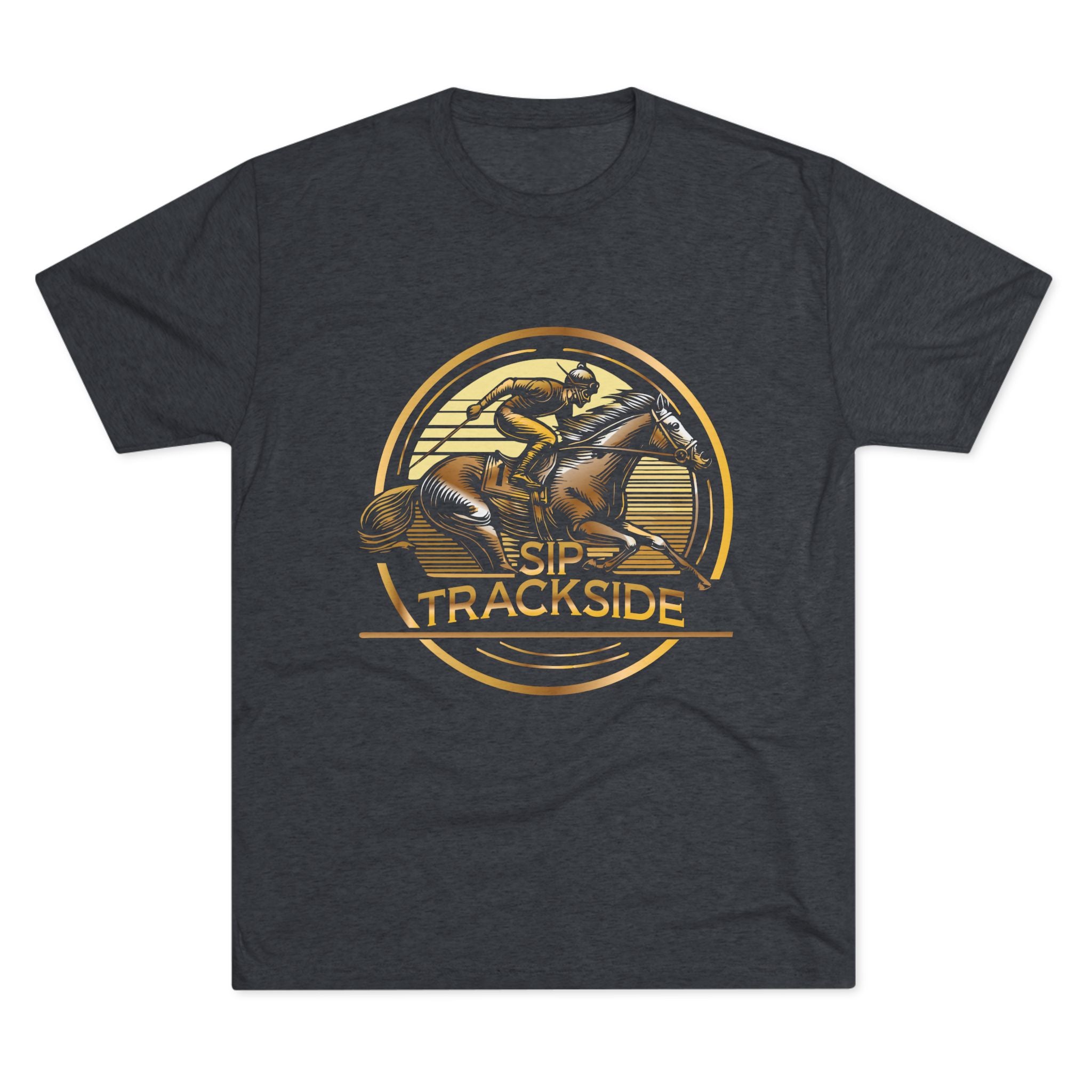 Trackside Distilling Sip Trackside Unisex Tri-Blend Crew Tee-5