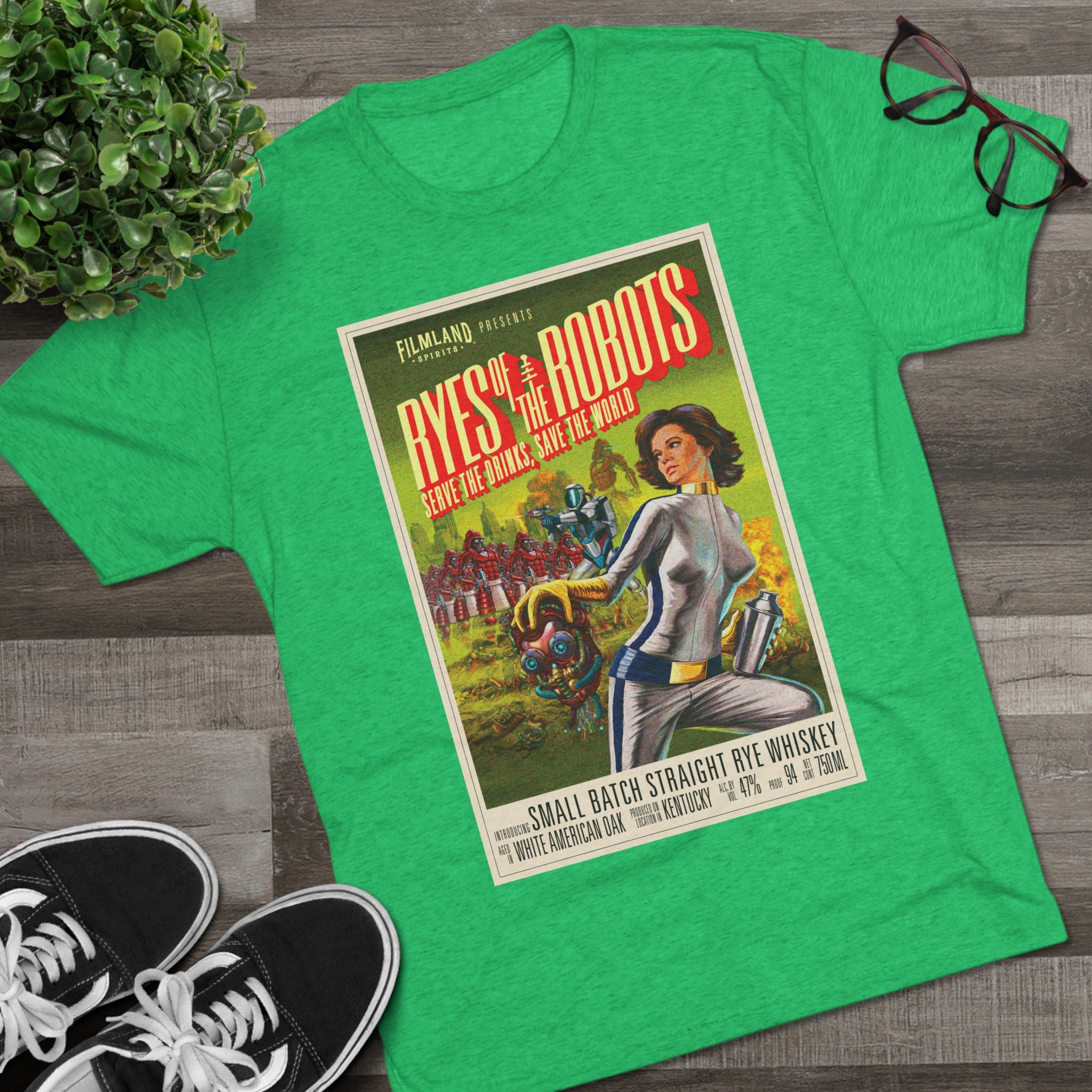Filmland Ryes of the Robots Unisex Tri-Blend Crew Tee-10