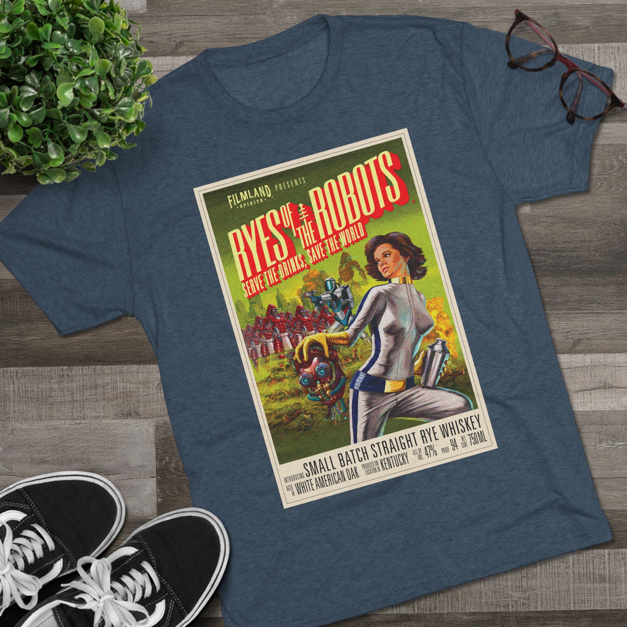 Filmland Ryes of the Robots Unisex Tri-Blend Crew Tee-13