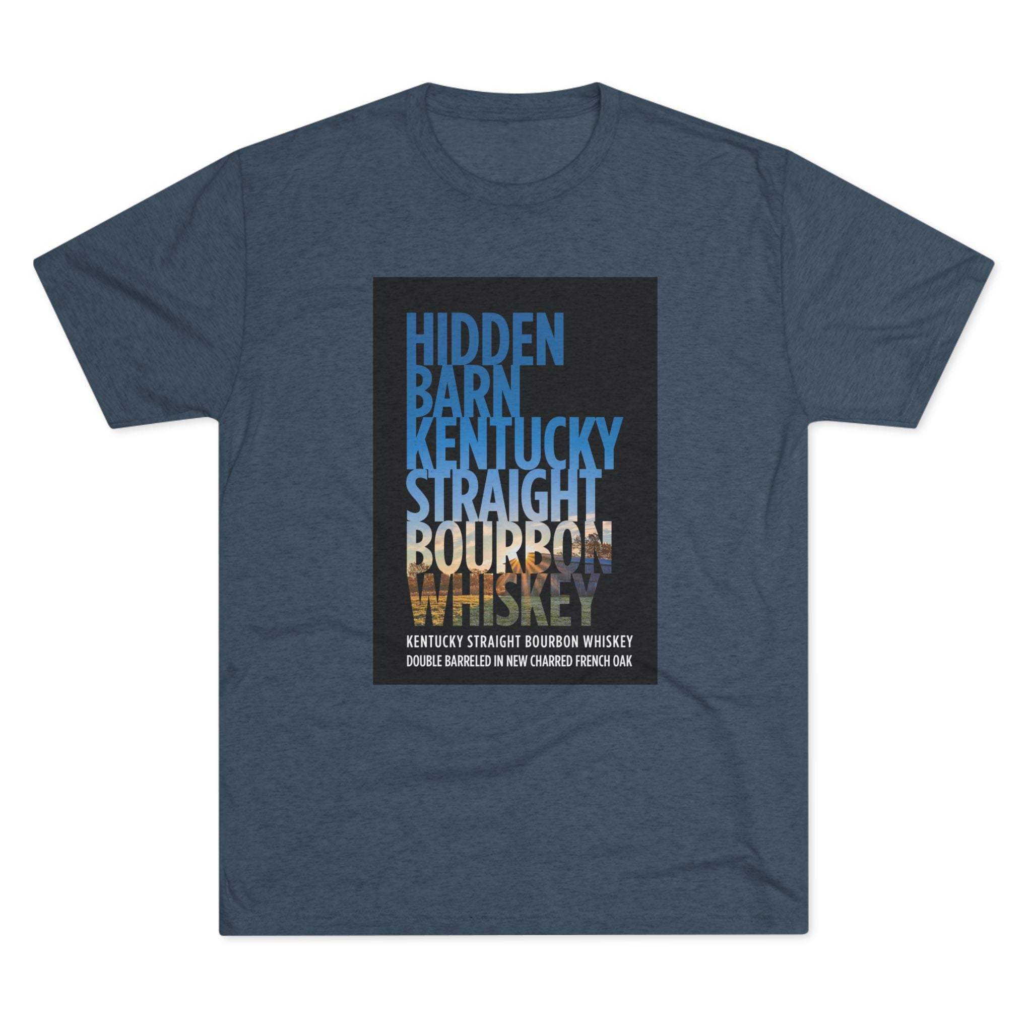 Hidden Barn Bourbon Whiskey Unisex Tri-Blend Crew Tee-6