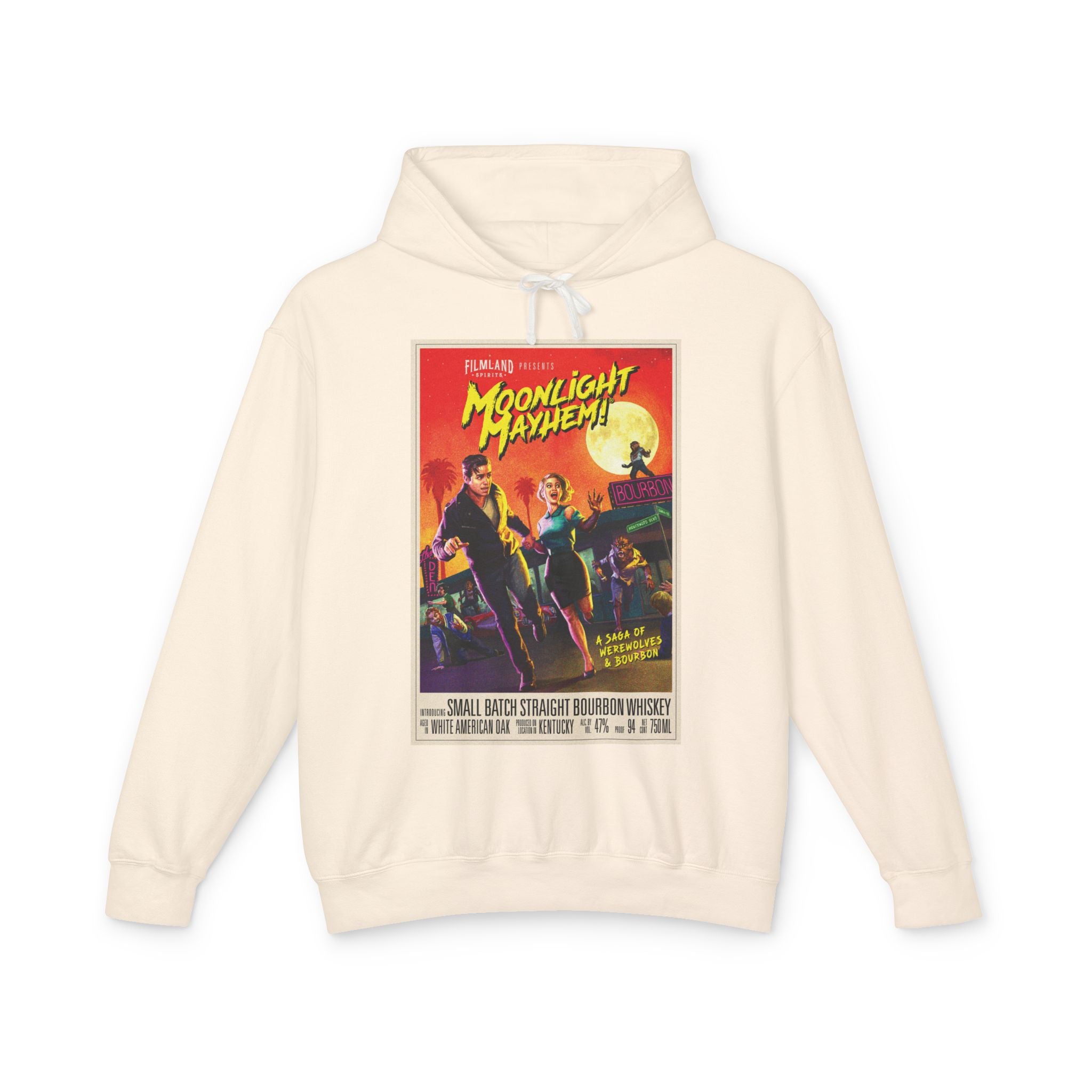 Filmland Moonlight Mayhem Unisex Lightweight Hooded Sweatshirt-3
