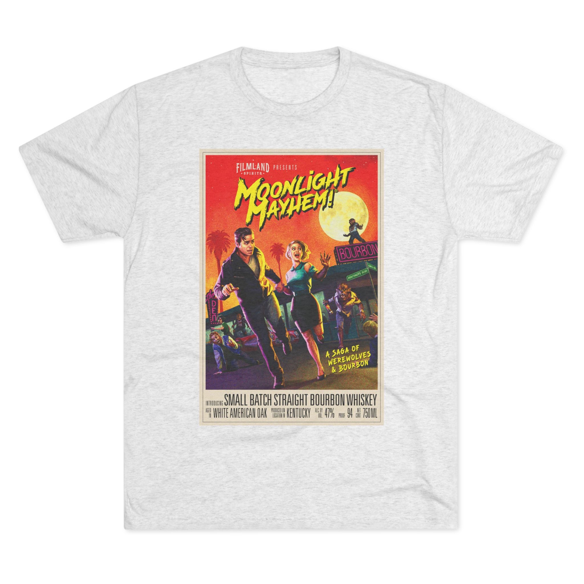 Filmland Moonlight Mayhem Unisex Tri-Blend Crew Tee-4