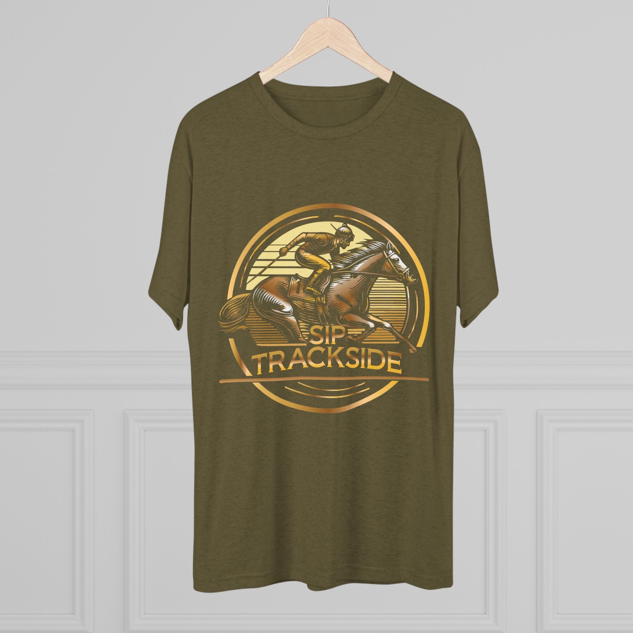 Trackside Distilling Sip Trackside Unisex Tri-Blend Crew Tee-13