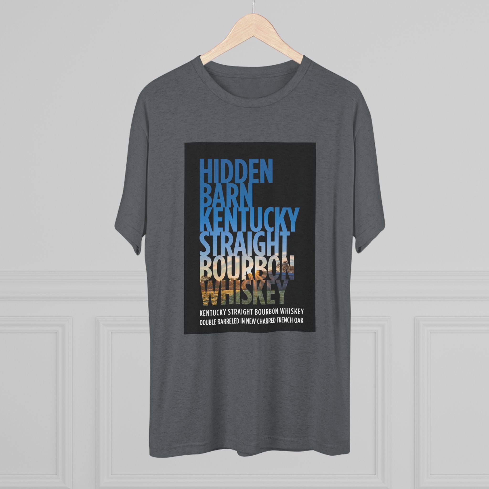 Hidden Barn Bourbon Whiskey Unisex Tri-Blend Crew Tee-22