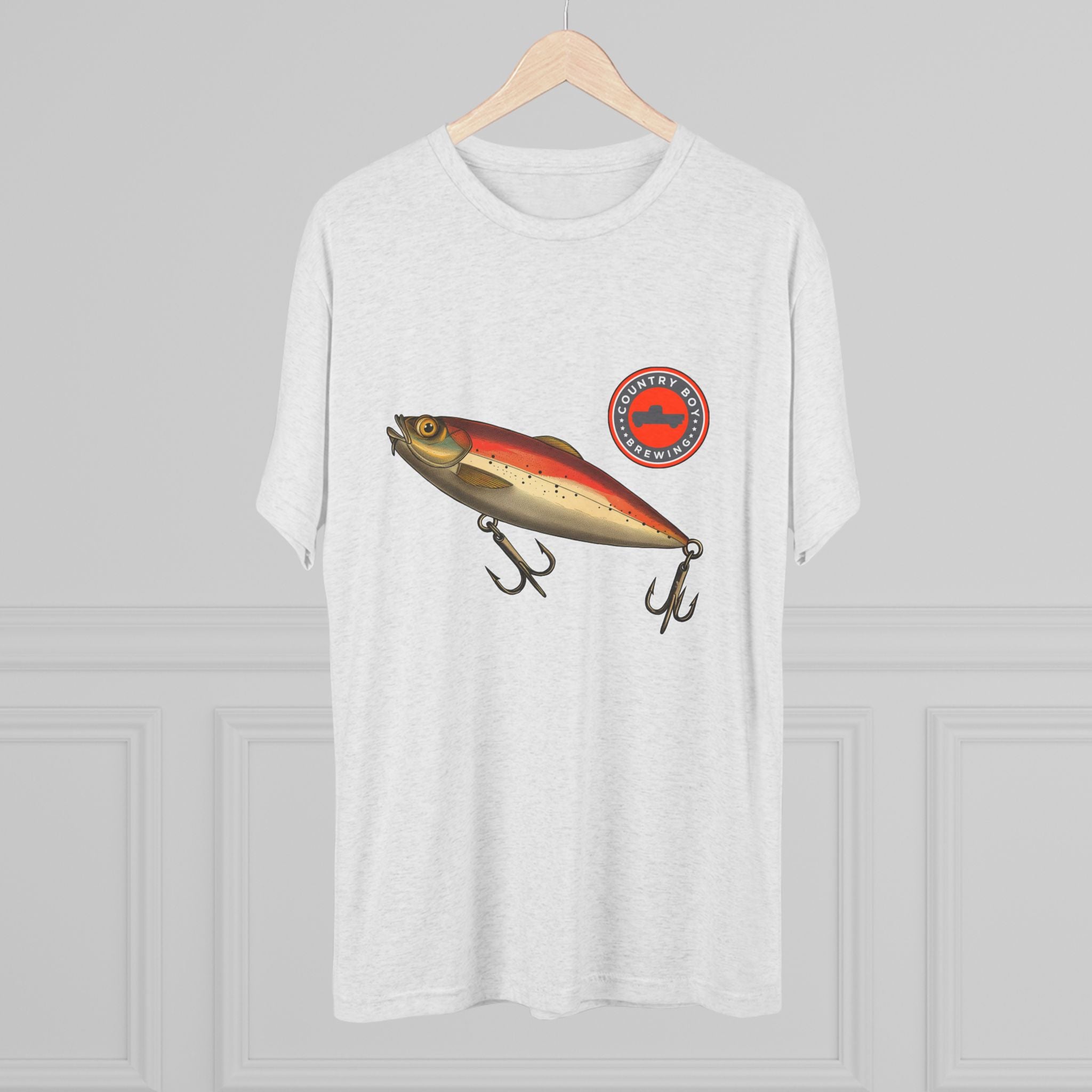 Country Boy Fishing Lure Unisex Tri-Blend Crew Tee-14