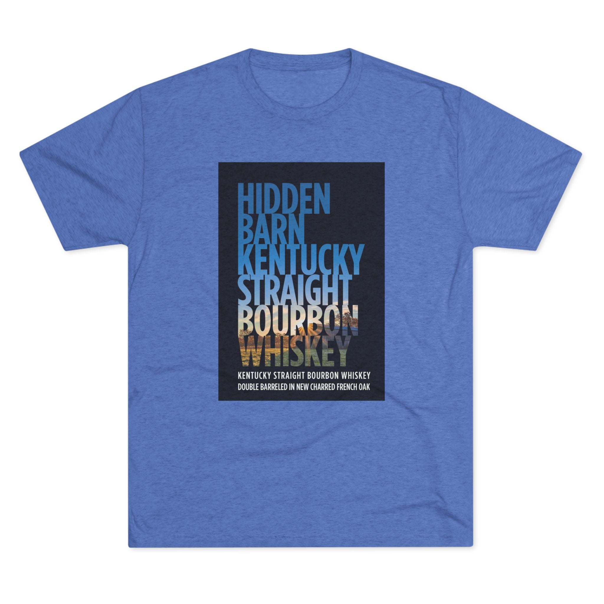 Hidden Barn Bourbon Whiskey Unisex Tri-Blend Crew Tee-5