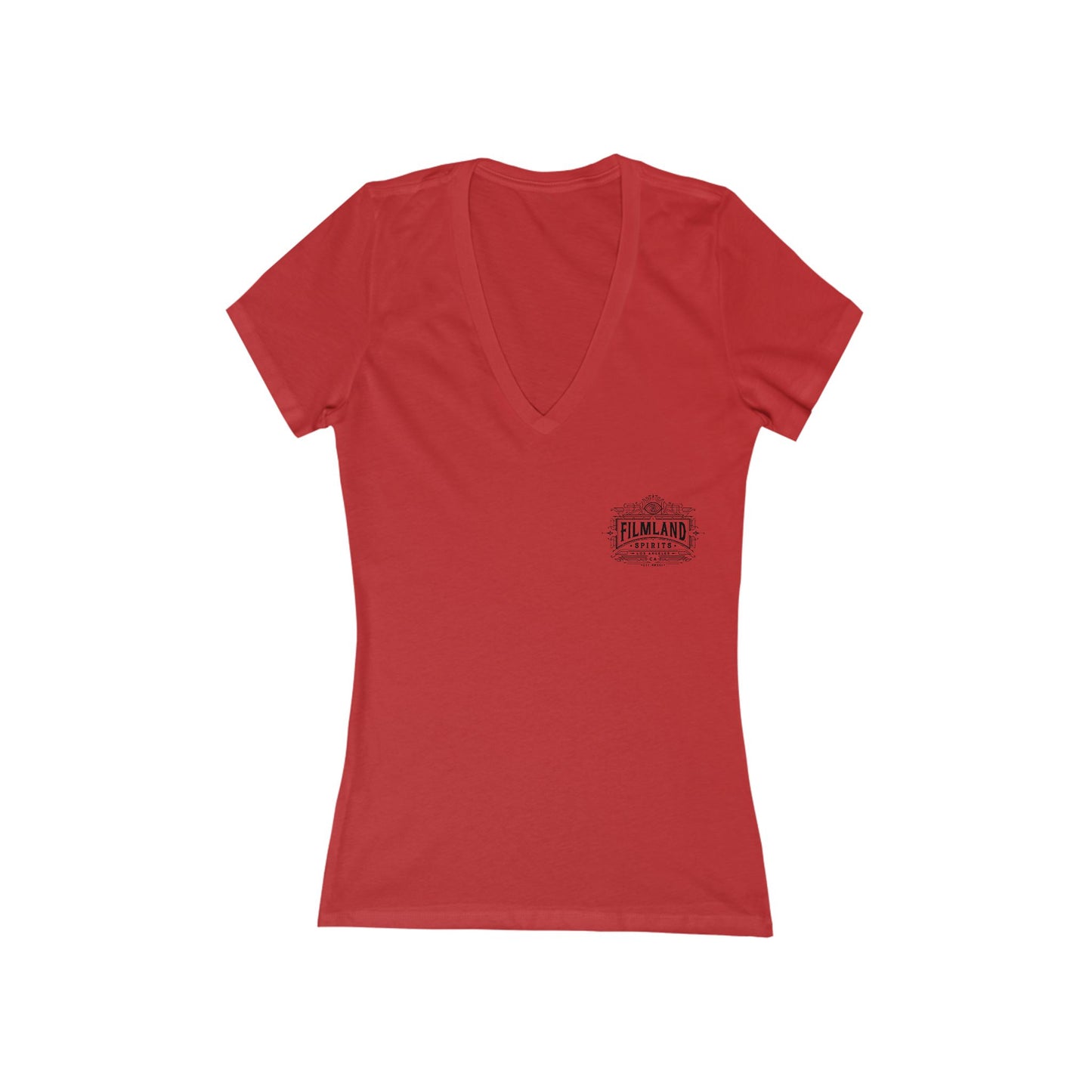 Filmland Women's Jersey Short Sleeve Deep V-Neck Tee