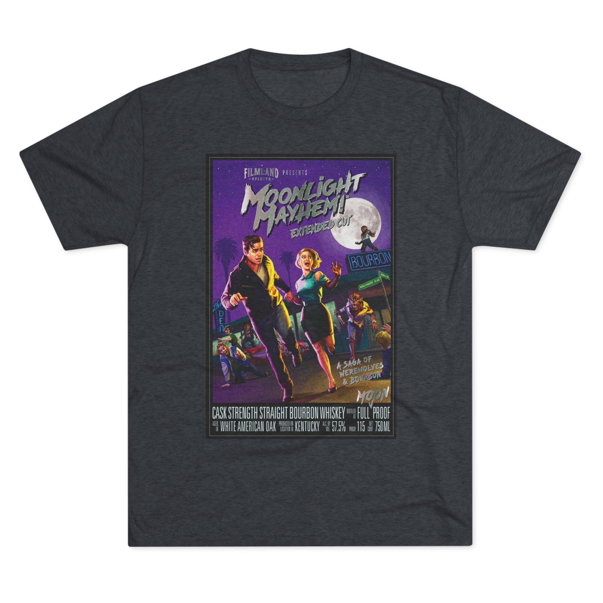 Filmland Moonlight Mayhem Unisex Tri-Blend Crew Tee-7